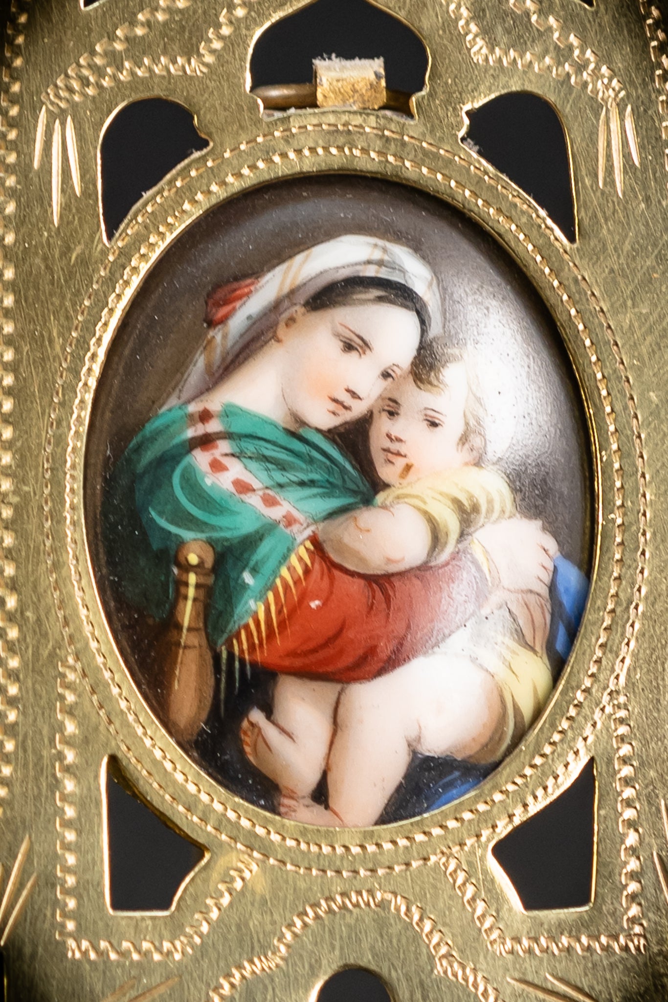 Madonna with Infant Jesus Porcelain Painting Icon