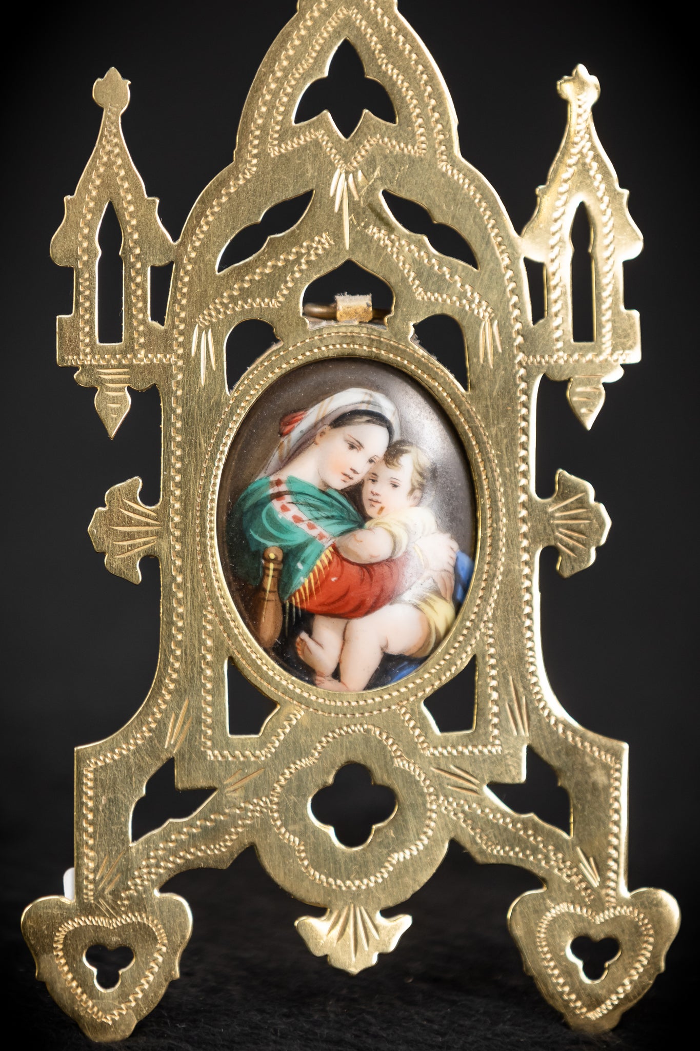 Madonna with Infant Jesus Porcelain Painting Icon
