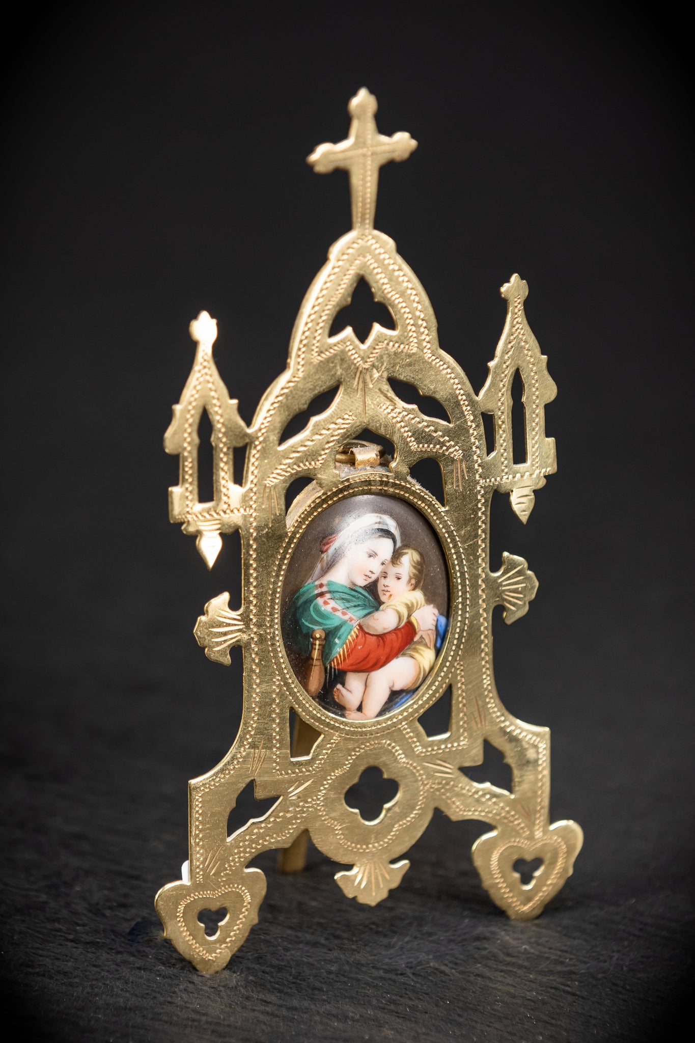 Madonna with Infant Jesus Porcelain Painting Icon