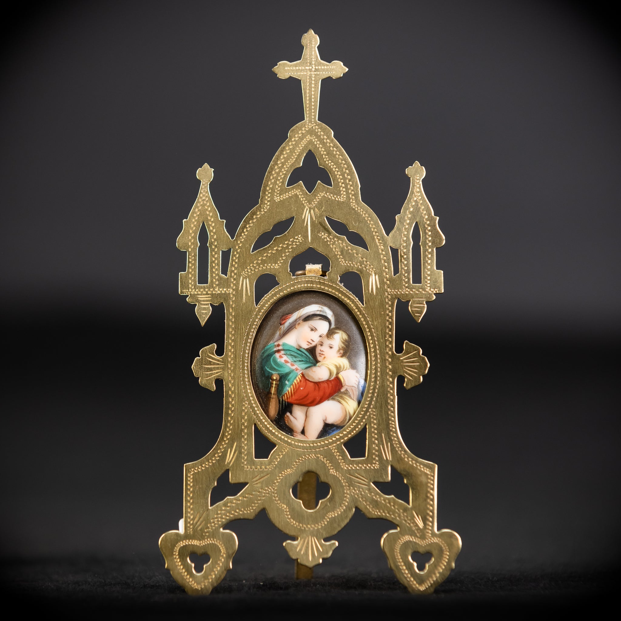 Madonna with Infant Jesus Porcelain Painting Icon