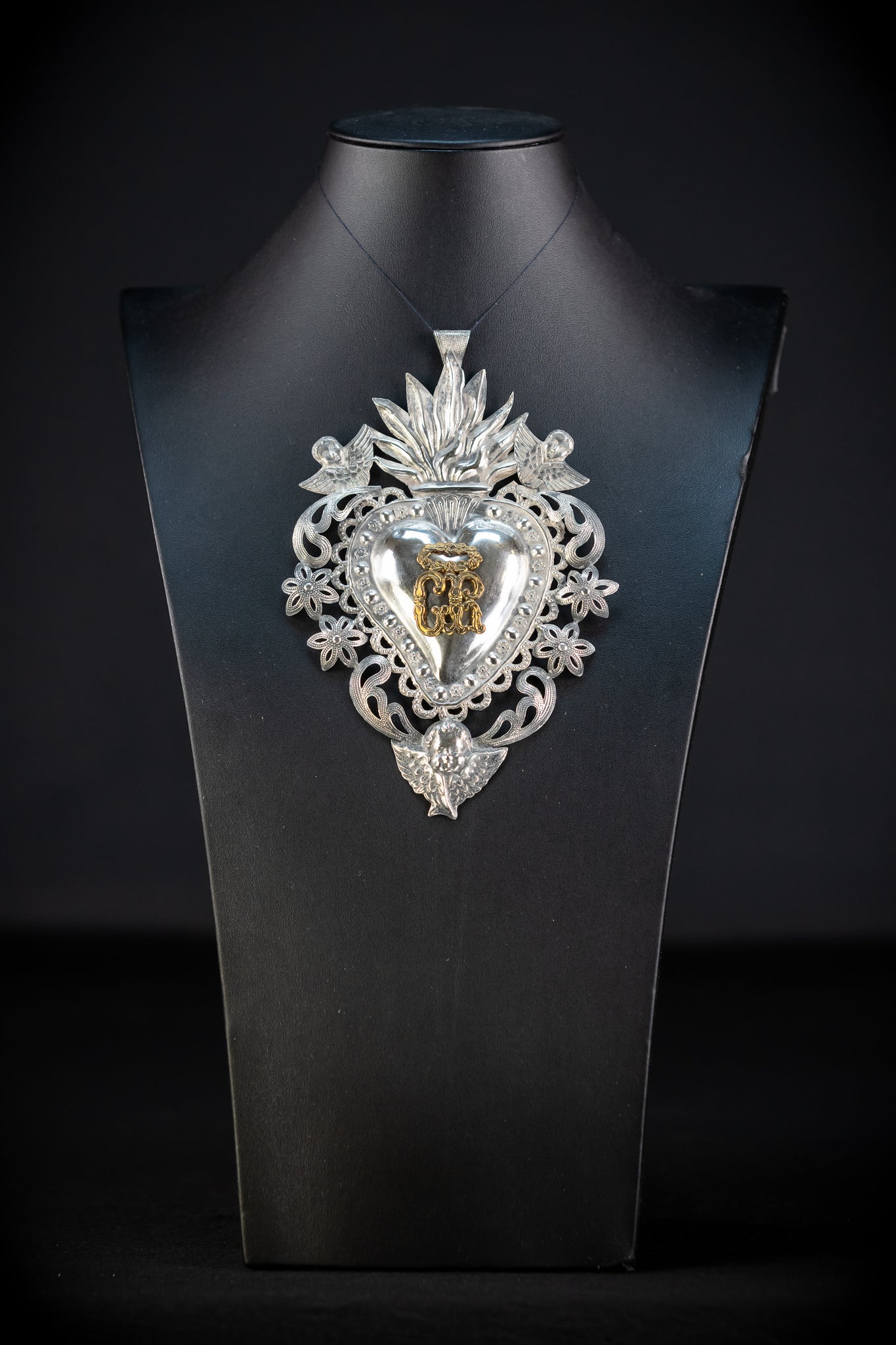 Solid Silver Votive Heart | 1800s Grace Received 6.5"
