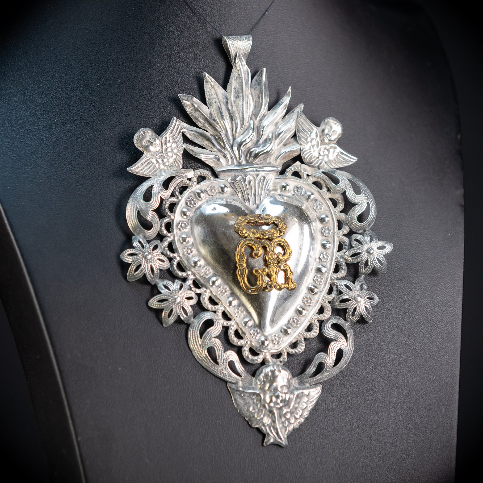 Solid Silver Votive Heart | 1800s Grace Received 6.5"