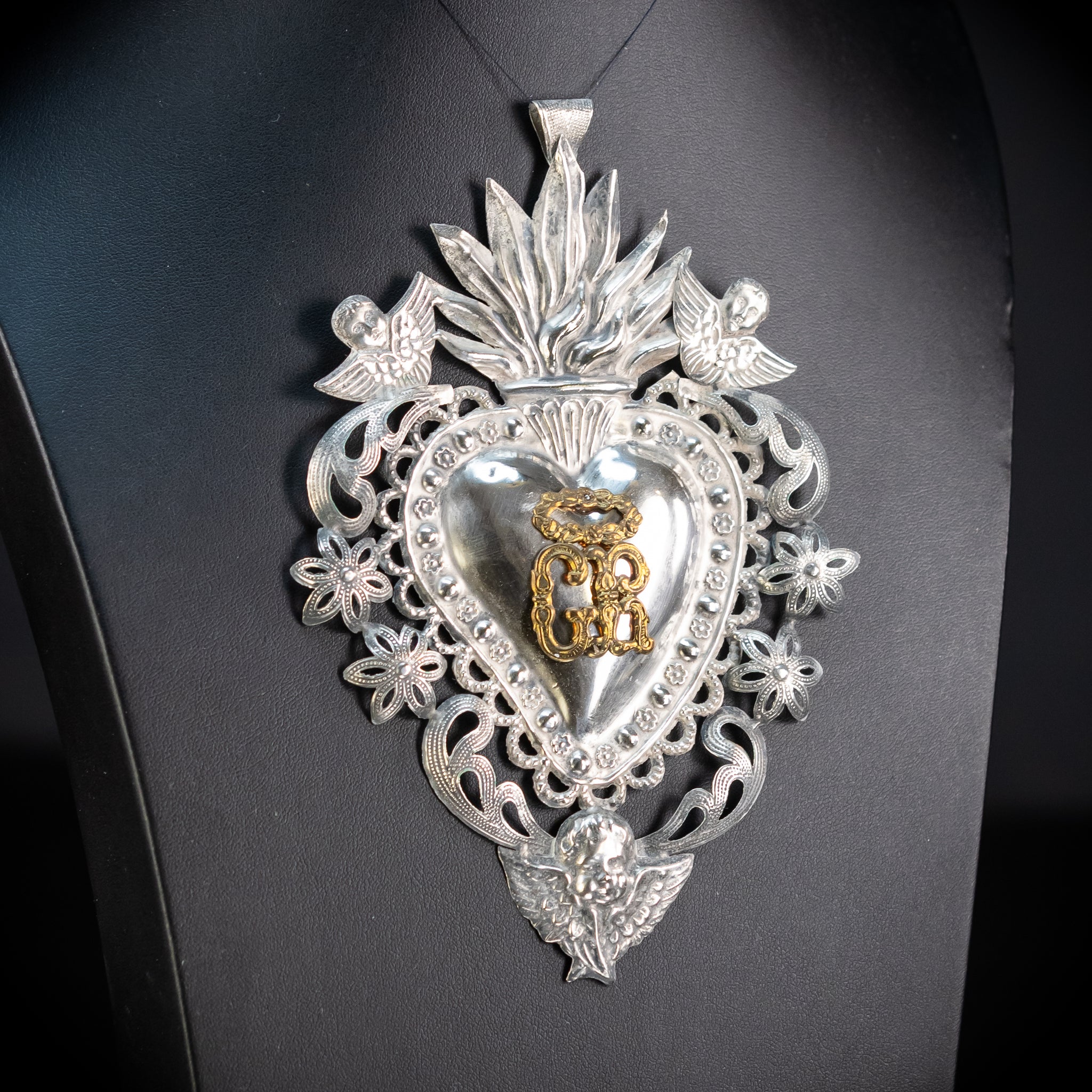 Solid Silver Votive Heart | 1800s Grace Received 6.5"