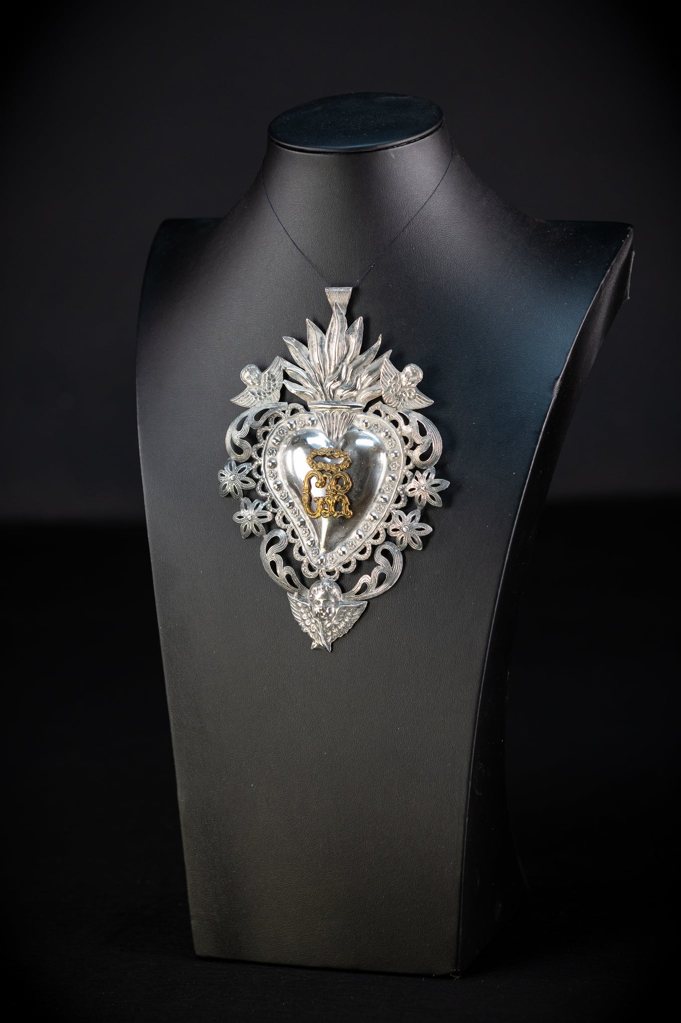 Solid Silver Votive Heart | 1800s Grace Received 6.5"