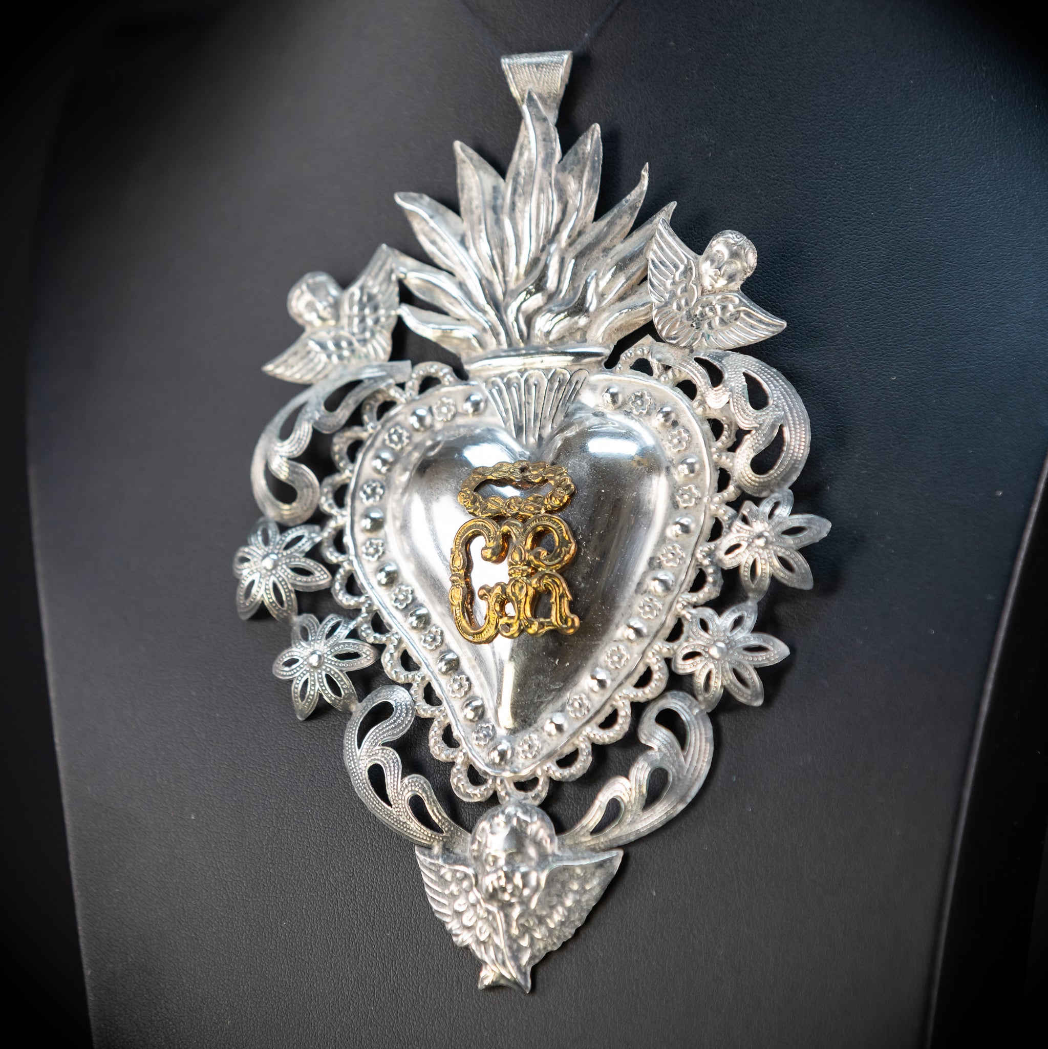 Solid Silver Votive Heart | 1800s Grace Received 6.5"