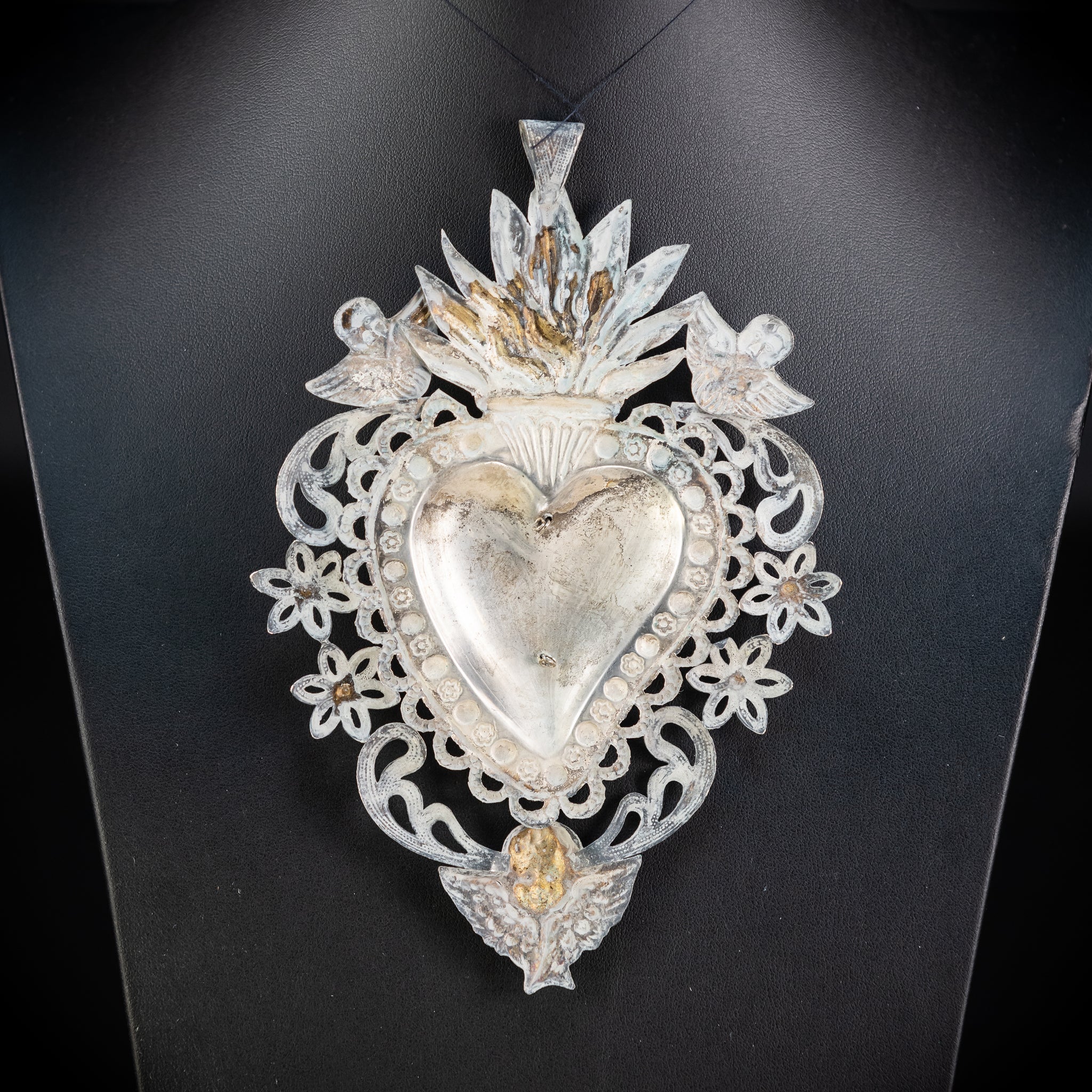 Solid Silver Votive Heart | 1800s Grace Received 6.5"