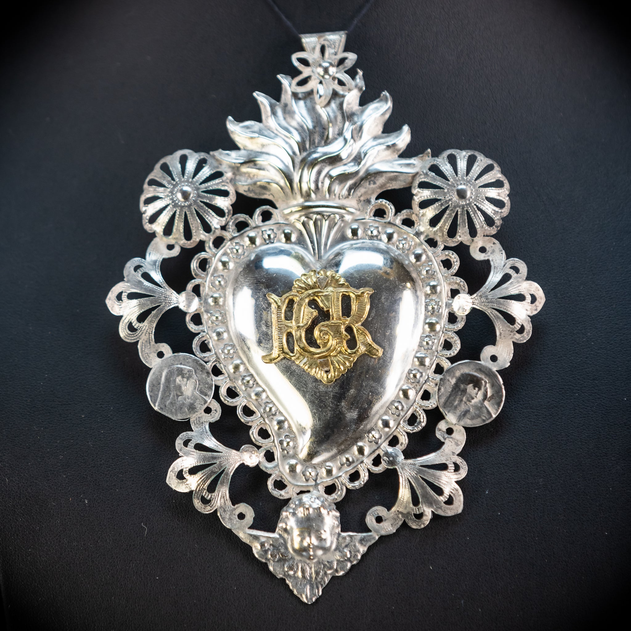 Solid Silver Votive Heart | 1800s Grace Received 5.7"