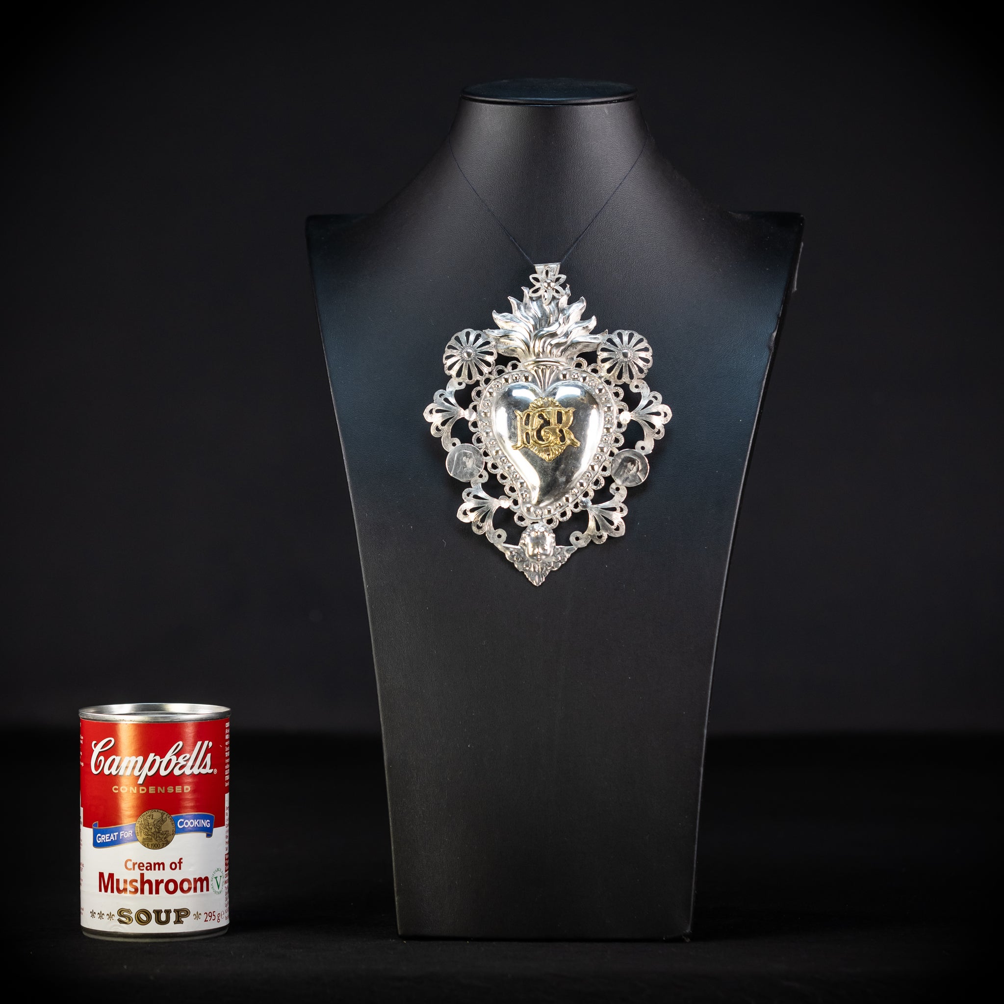 Solid Silver Votive Heart | 1800s Grace Received 5.7"
