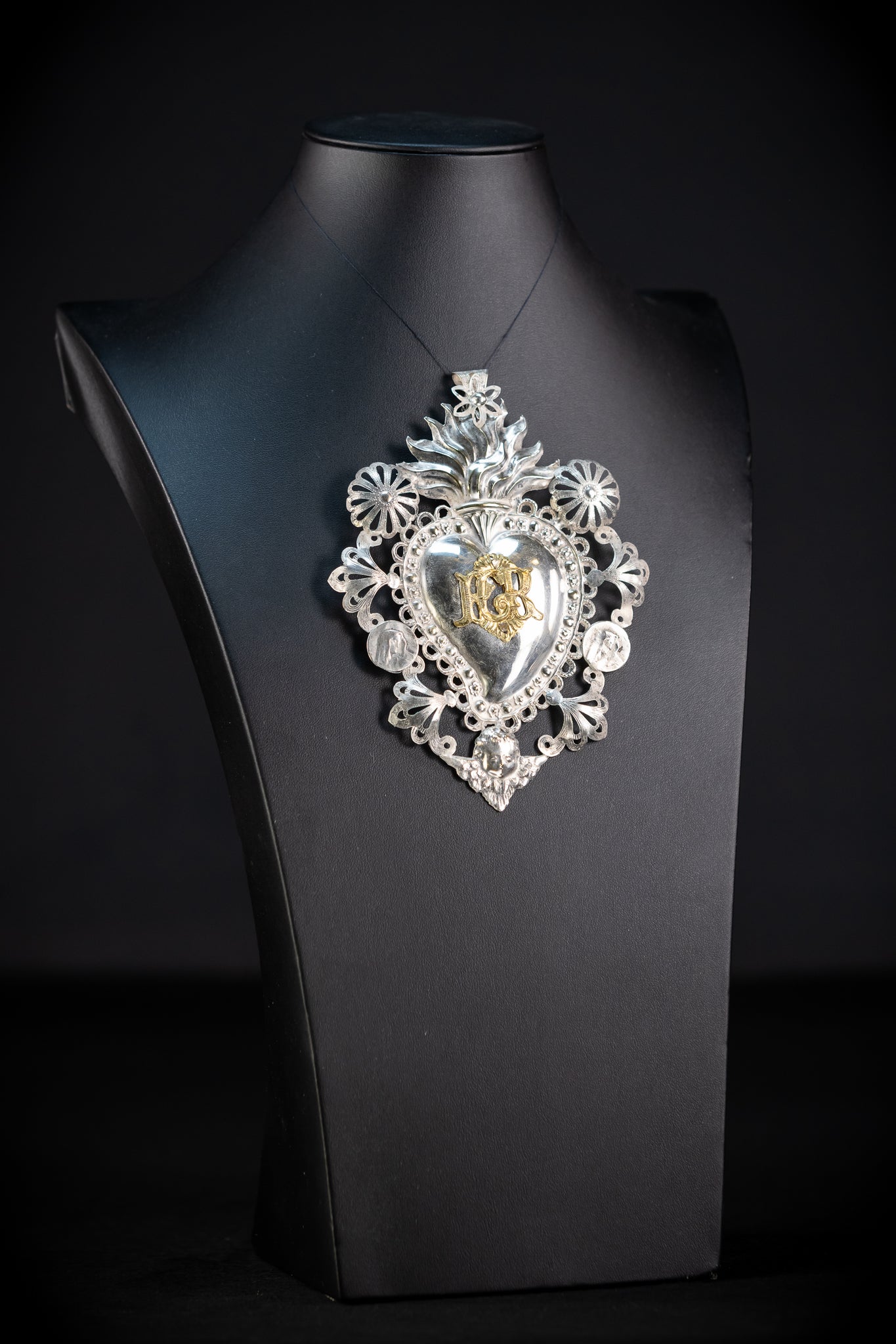 Solid Silver Votive Heart | 1800s Grace Received 5.7"
