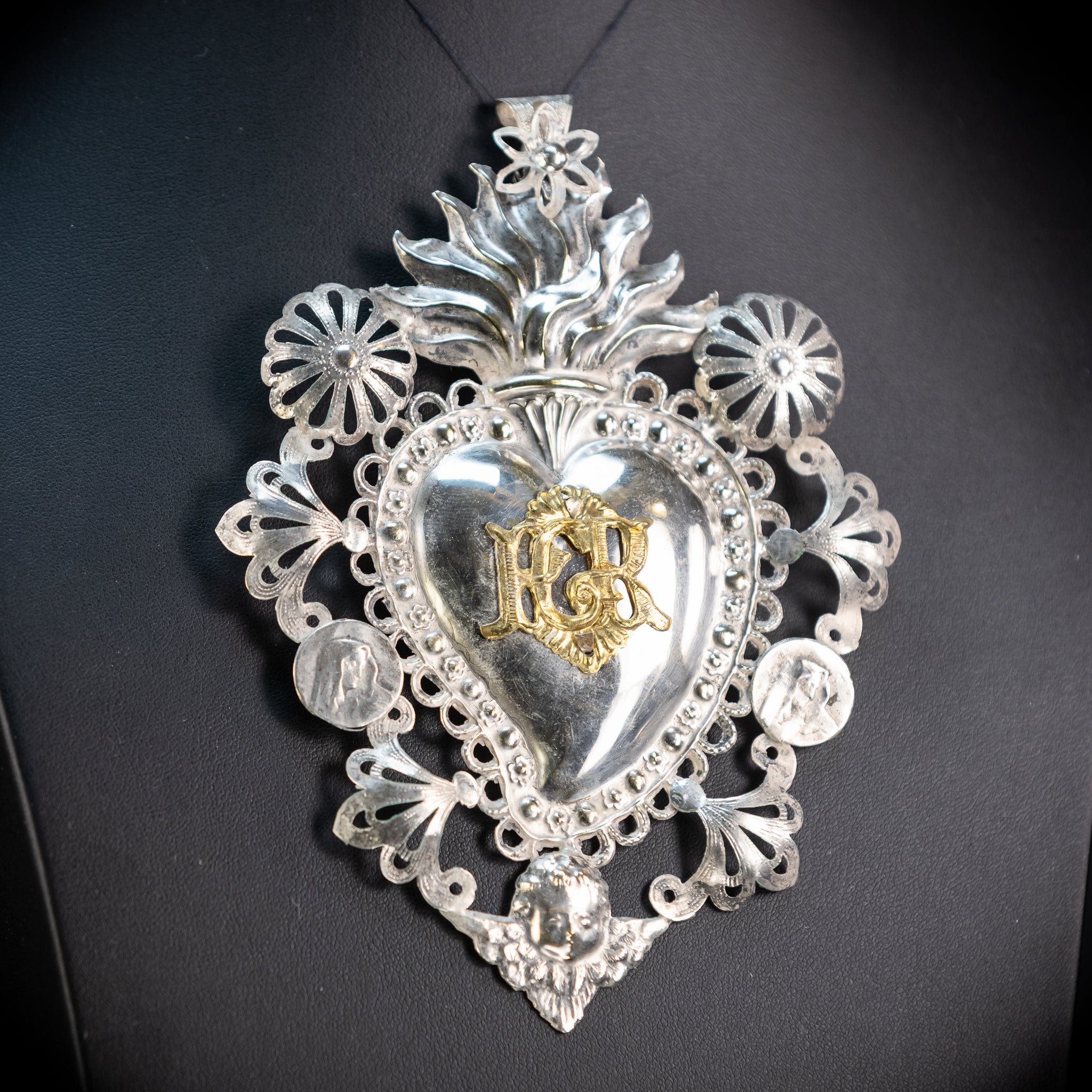 Solid Silver Votive Heart | 1800s Grace Received 5.7"