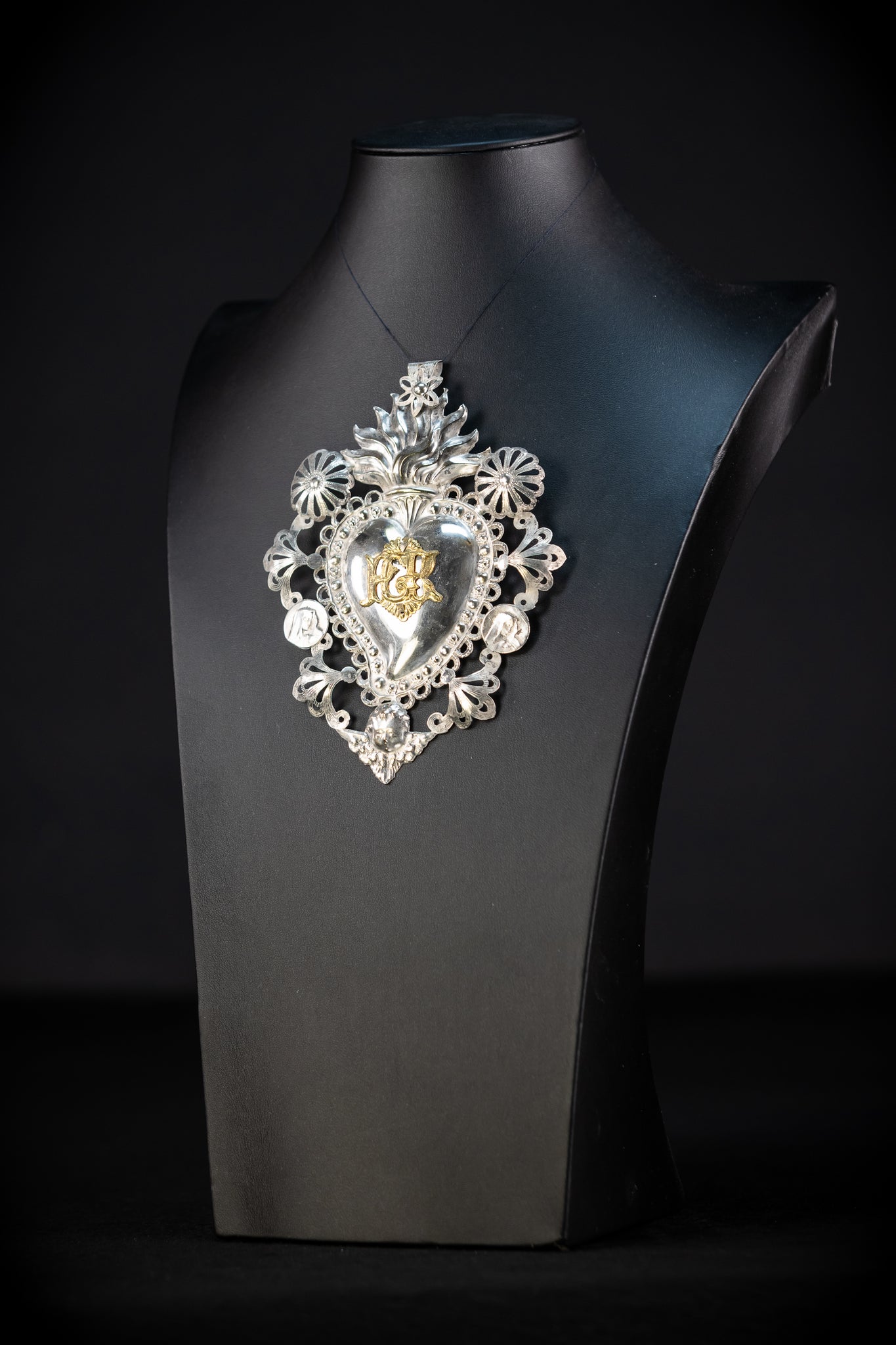 Solid Silver Votive Heart | 1800s Grace Received 5.7"