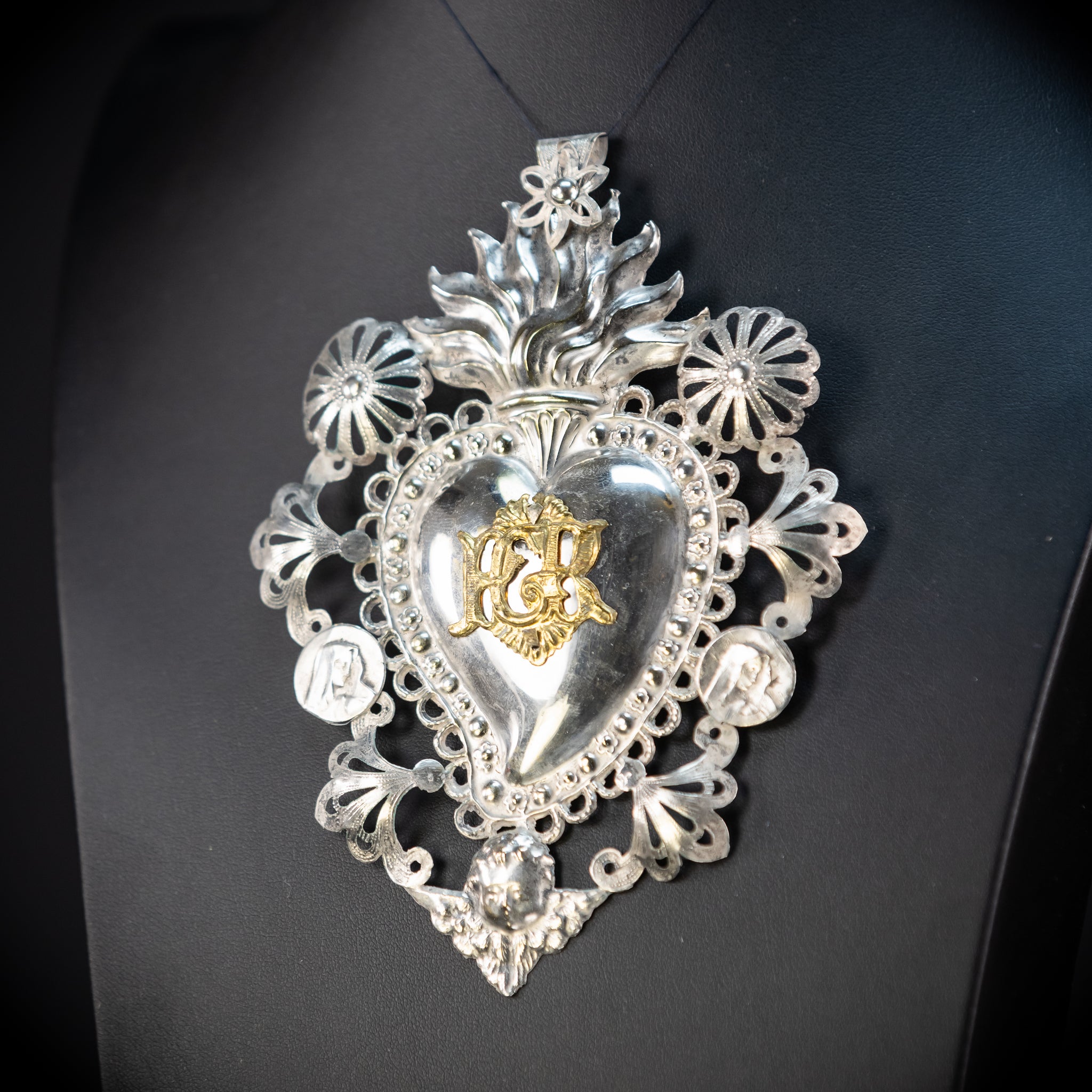 Solid Silver Votive Heart | 1800s Grace Received 5.7"