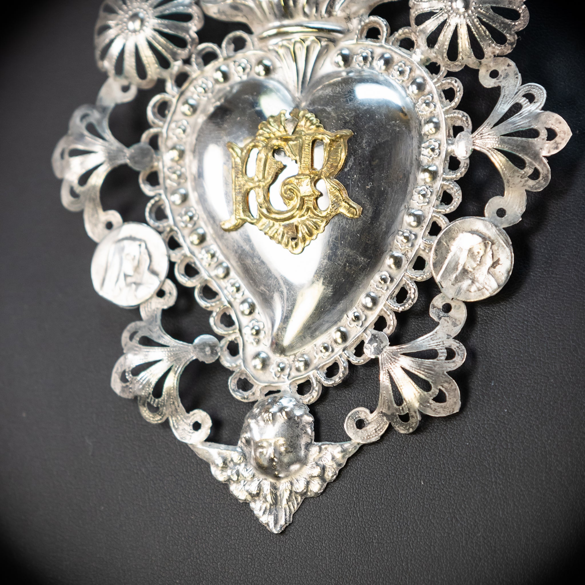 Solid Silver Votive Heart | 1800s Grace Received 5.7"