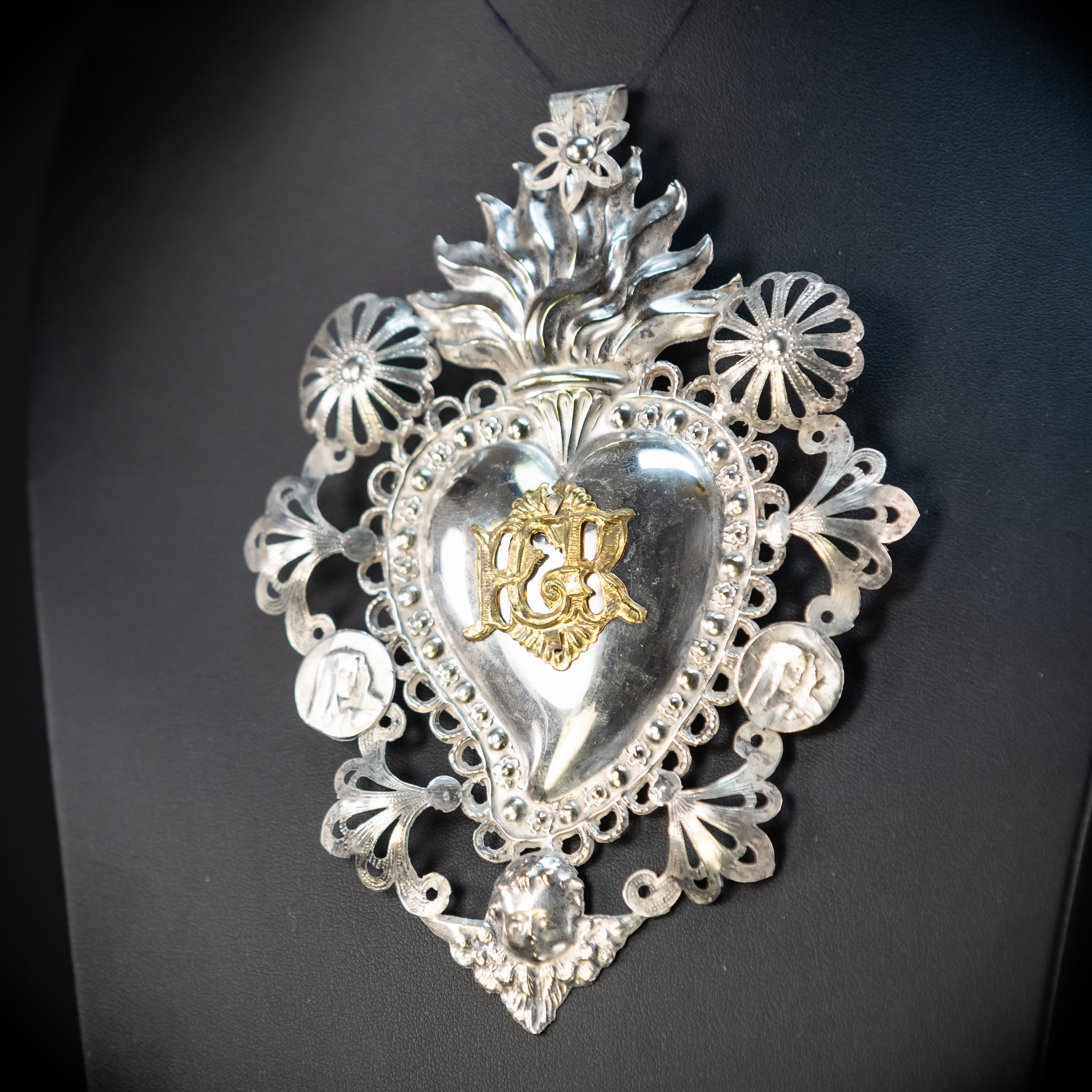 Solid Silver Votive Heart | 1800s Grace Received 5.7"