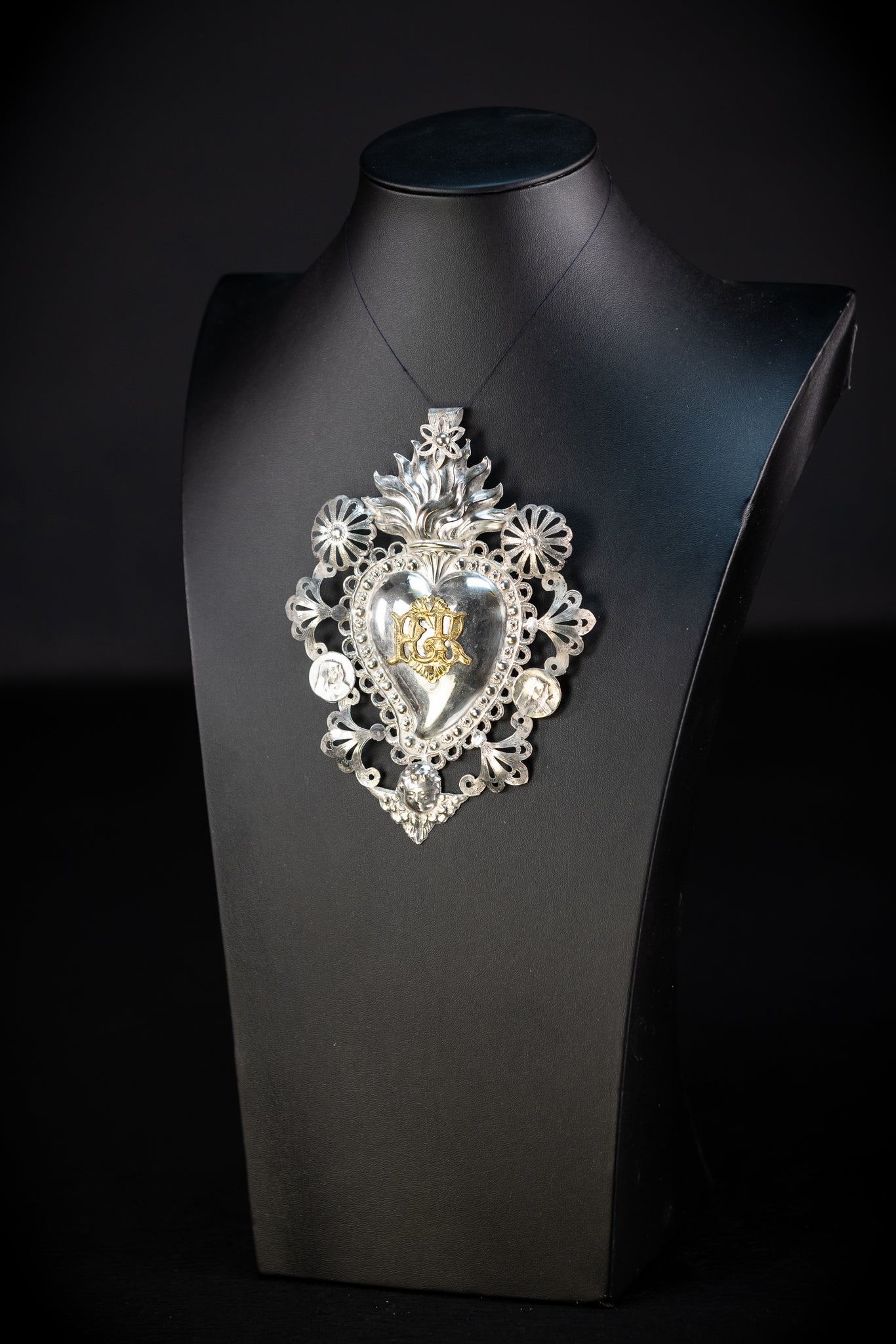 Solid Silver Votive Heart | 1800s Grace Received 5.7"