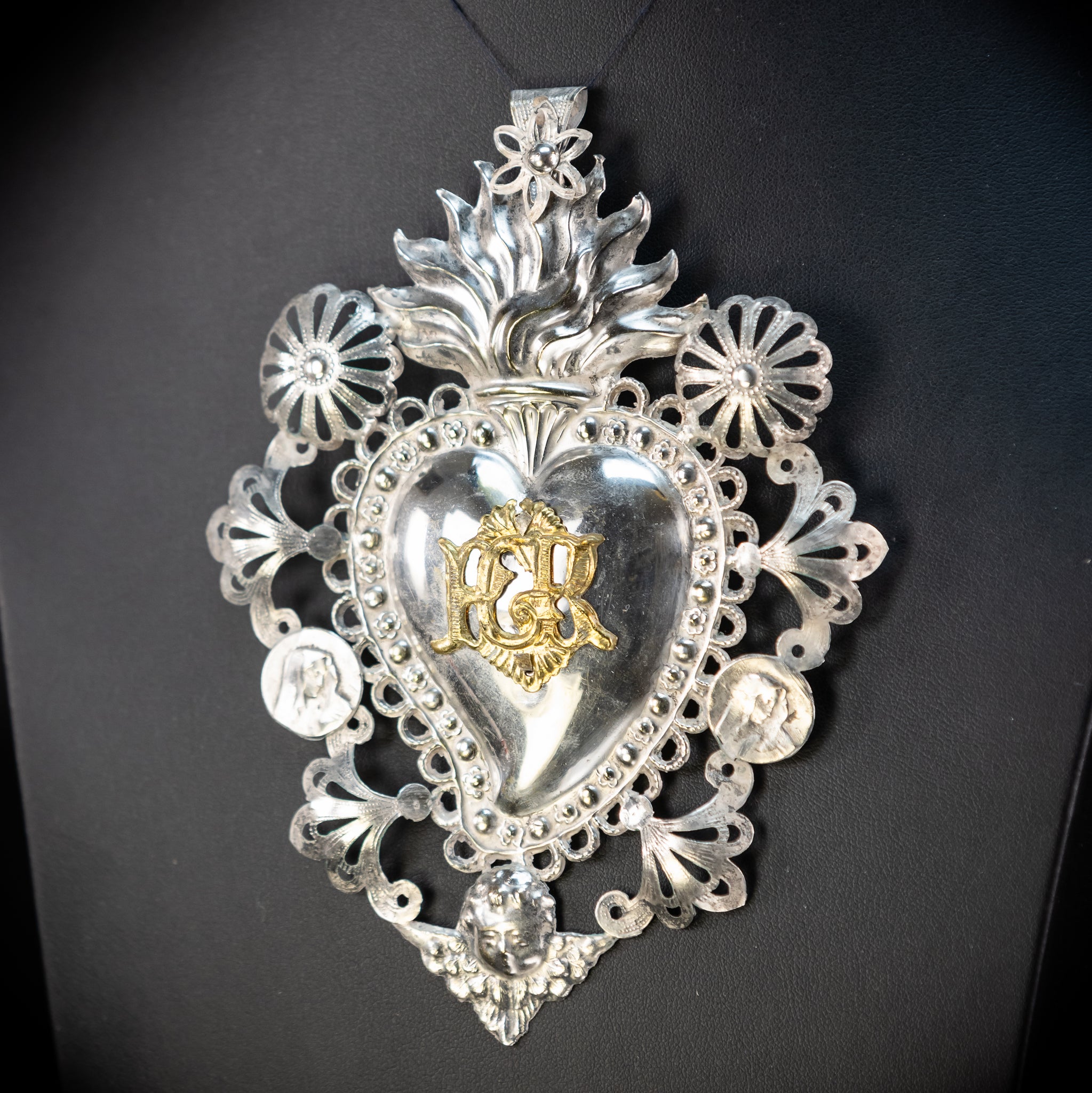 Solid Silver Votive Heart | 1800s Grace Received 5.7"