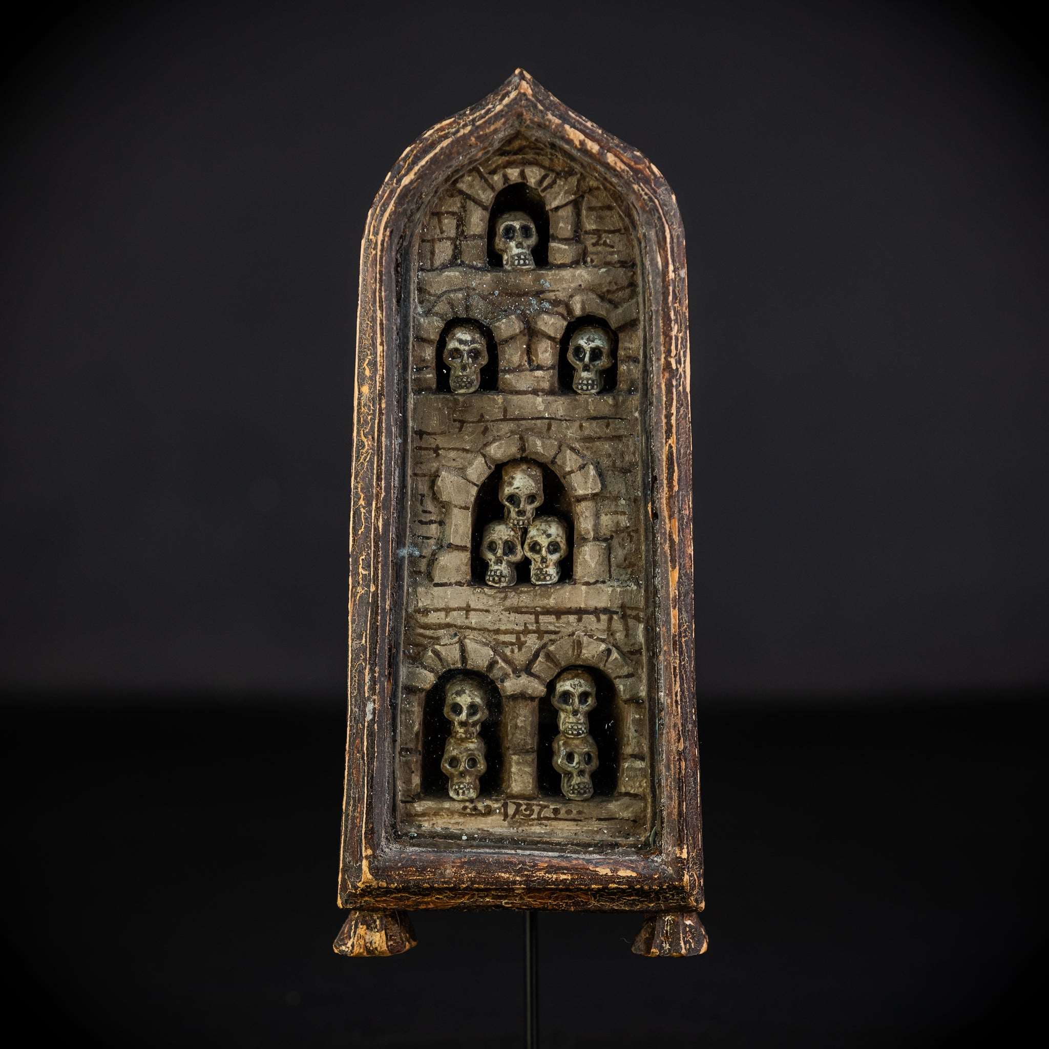 Memento Mori Wood Carving | 1700s Antique | 10.2" / 26 cm