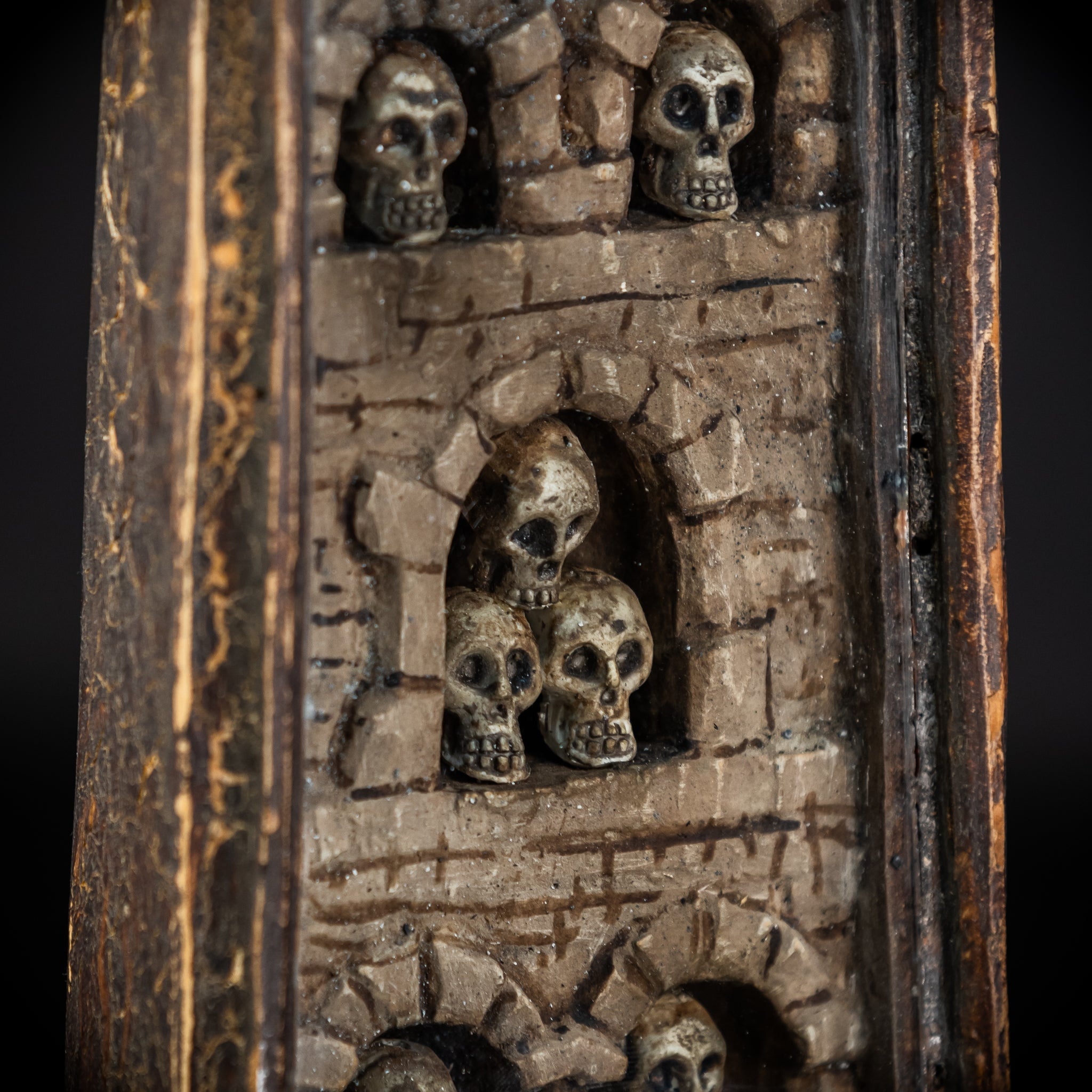 Memento Mori Wood Carving | 1700s Antique | 10.2" / 26 cm