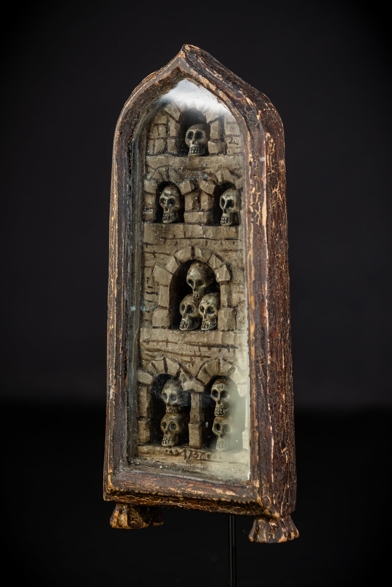 Memento Mori Wood Carving | 1700s Antique | 10.2" / 26 cm