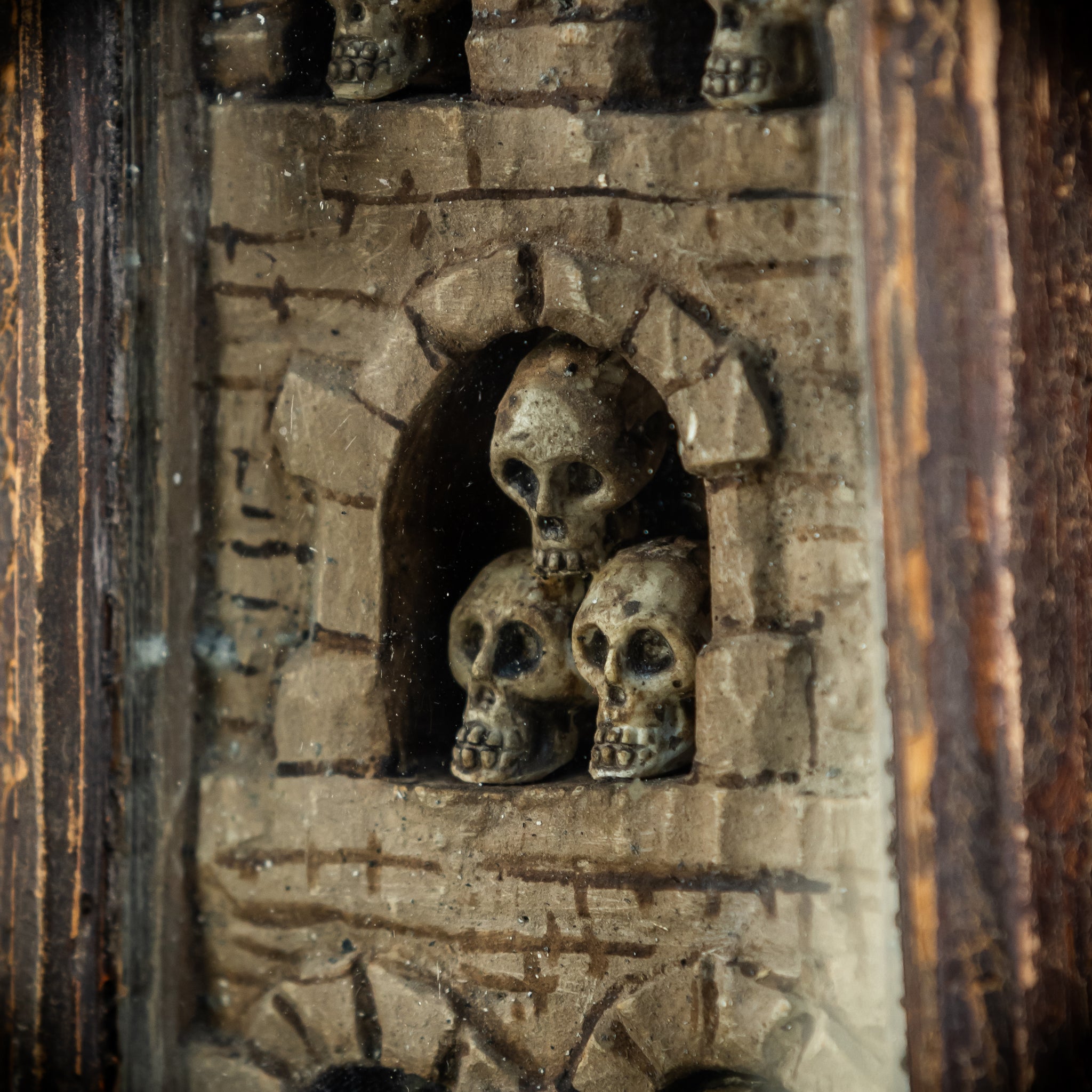 Memento Mori Wood Carving | 1700s Antique | 10.2" / 26 cm