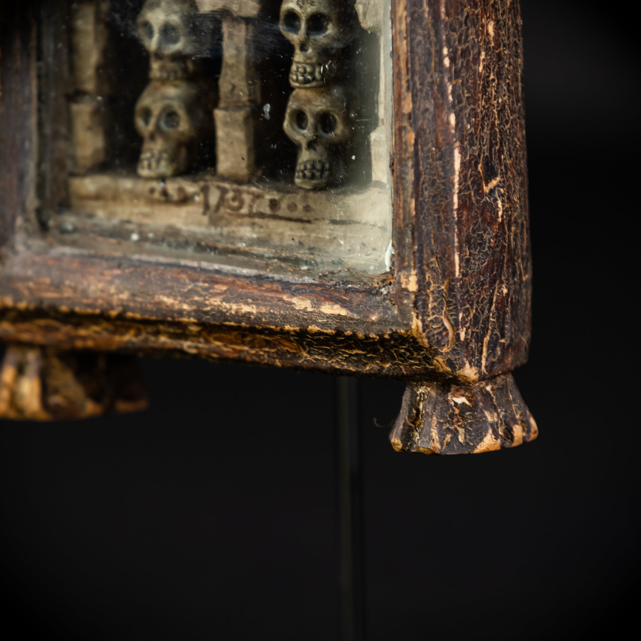 Memento Mori Wood Carving | 1700s Antique | 10.2" / 26 cm