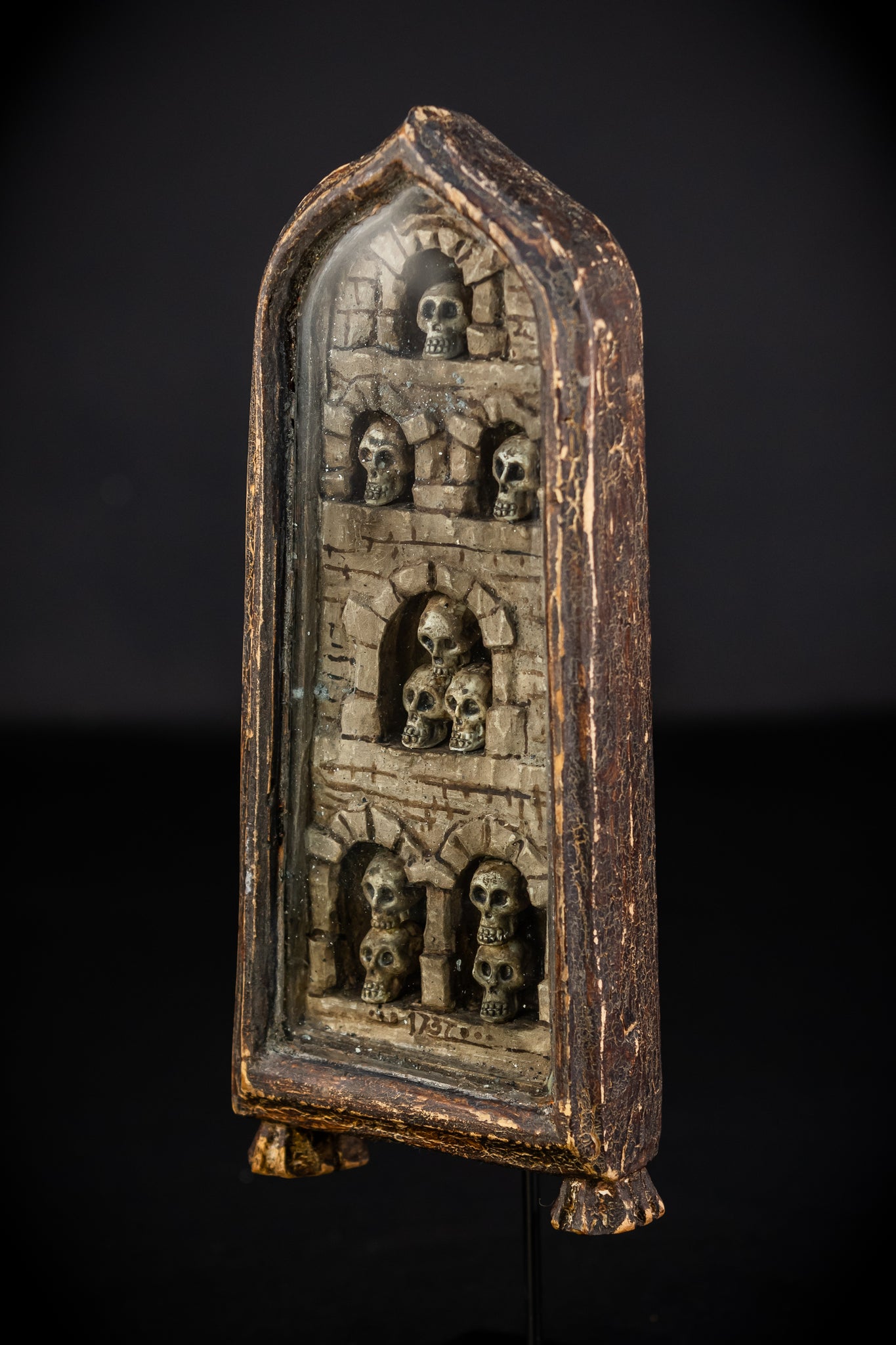Memento Mori Wood Carving | 1700s Antique | 10.2" / 26 cm