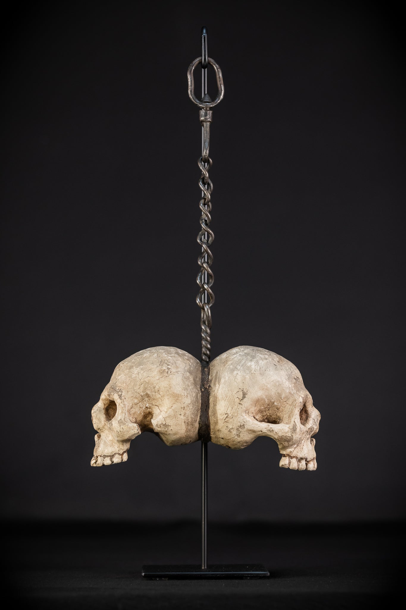 Memento Mori Wood Carving with Chain | Italian 1700s Antique