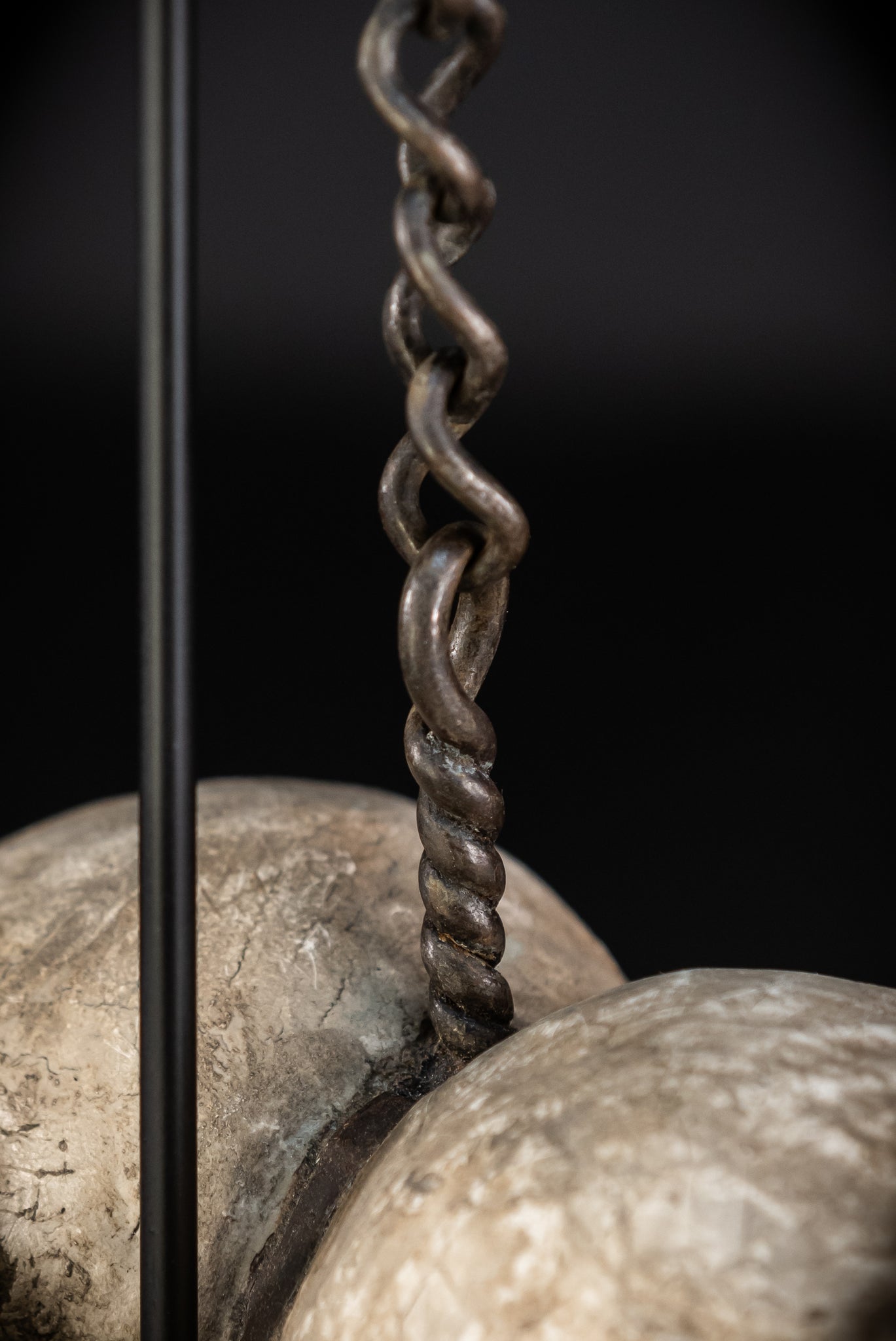 Memento Mori Wood Carving with Chain | Italian 1700s Antique