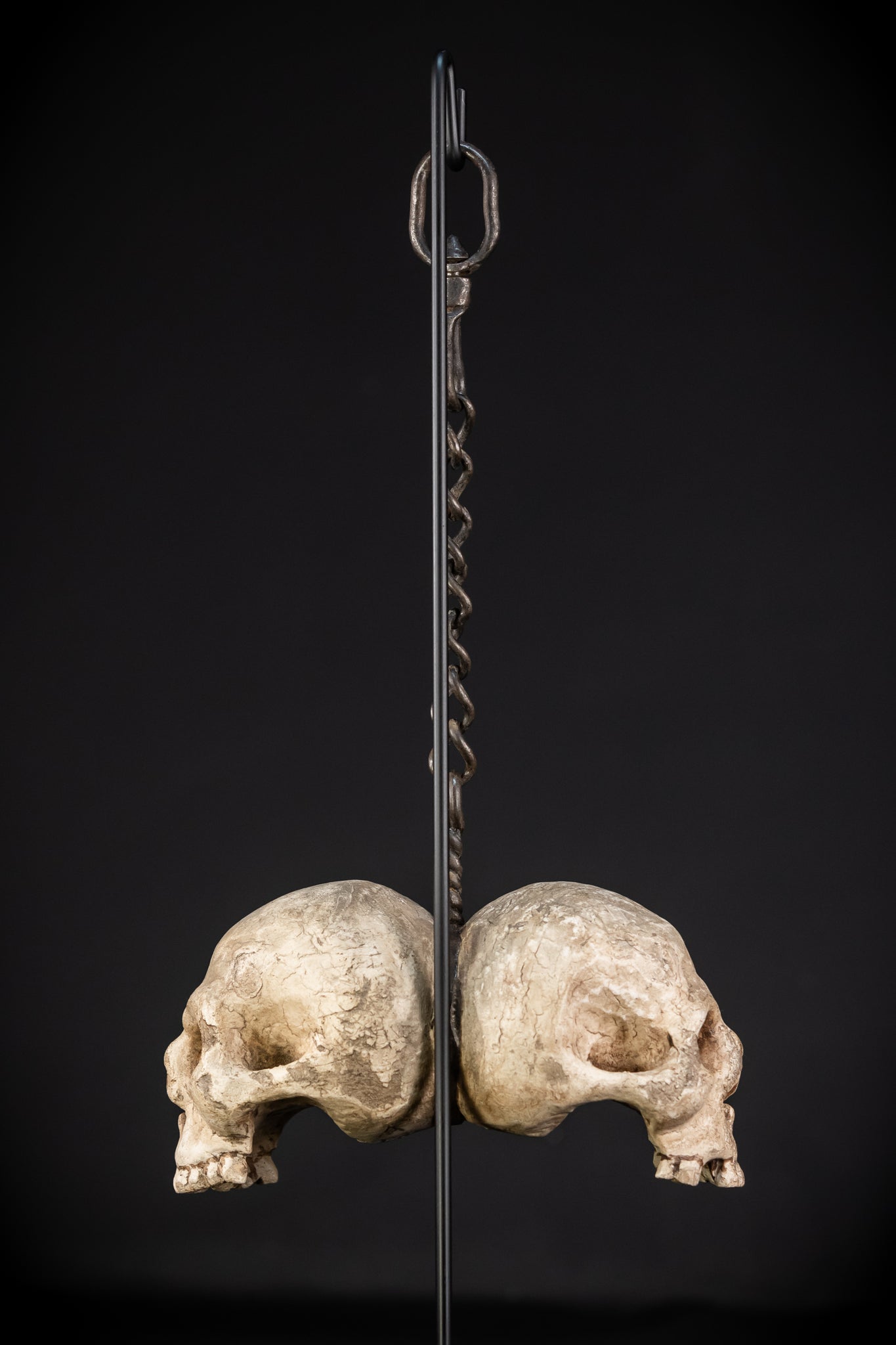Memento Mori Wood Carving with Chain | Italian 1700s Antique