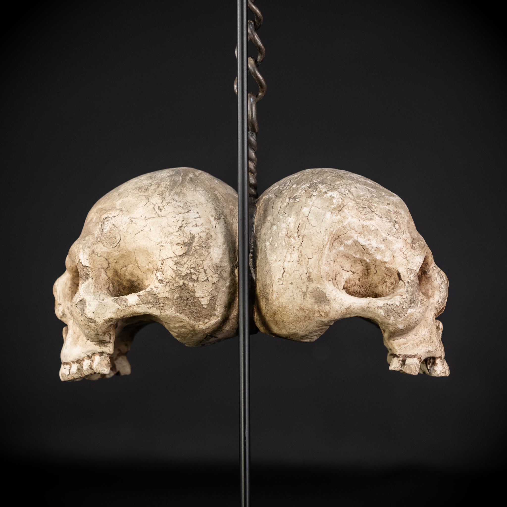 Memento Mori Wood Carving with Chain | Italian 1700s Antique