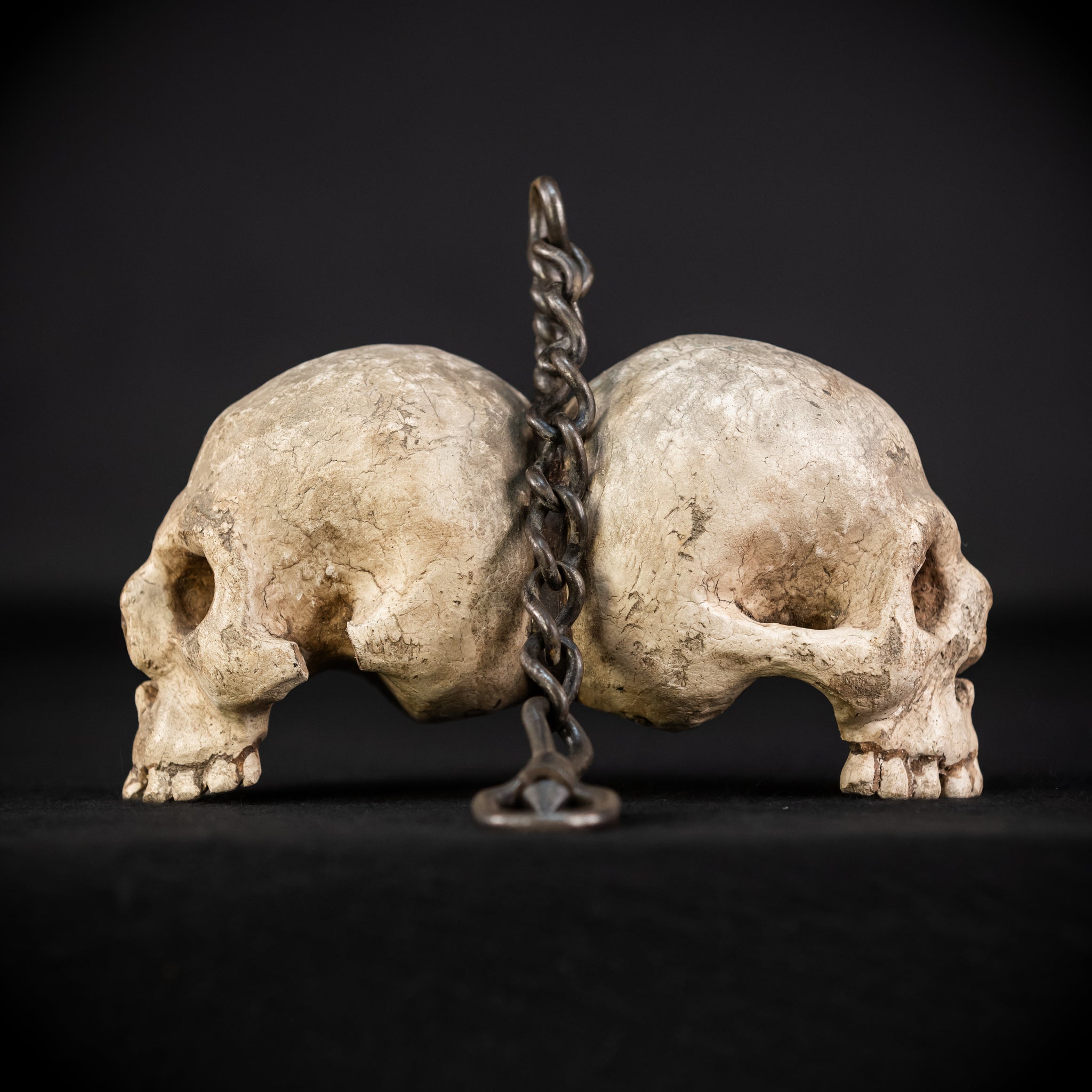Memento Mori Wood Carving with Chain | Italian 1700s Antique