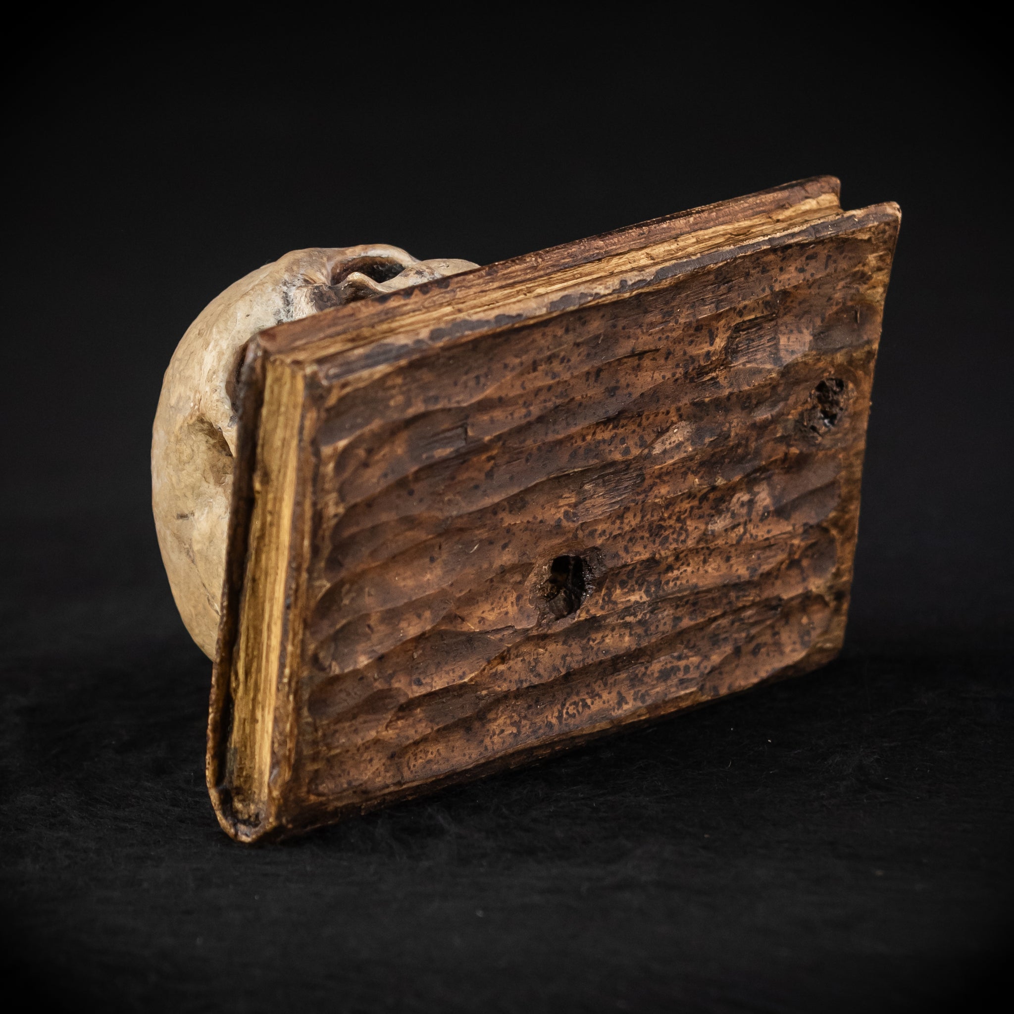 Memento Mori Wooden Sculpture | 1700s Antique
