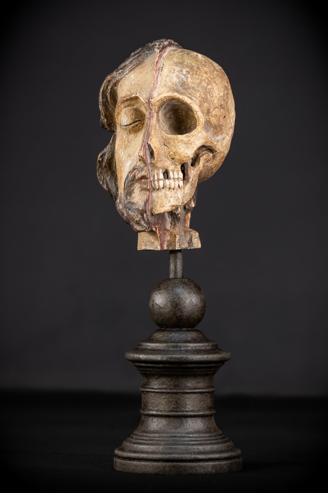 Memento Mori Wood Carving | Italian 1700s Antique 7.3"