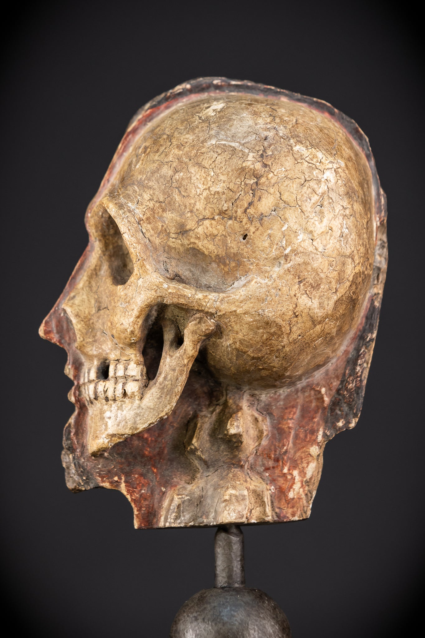Memento Mori Wood Carving | Italian 1700s Antique 7.3"