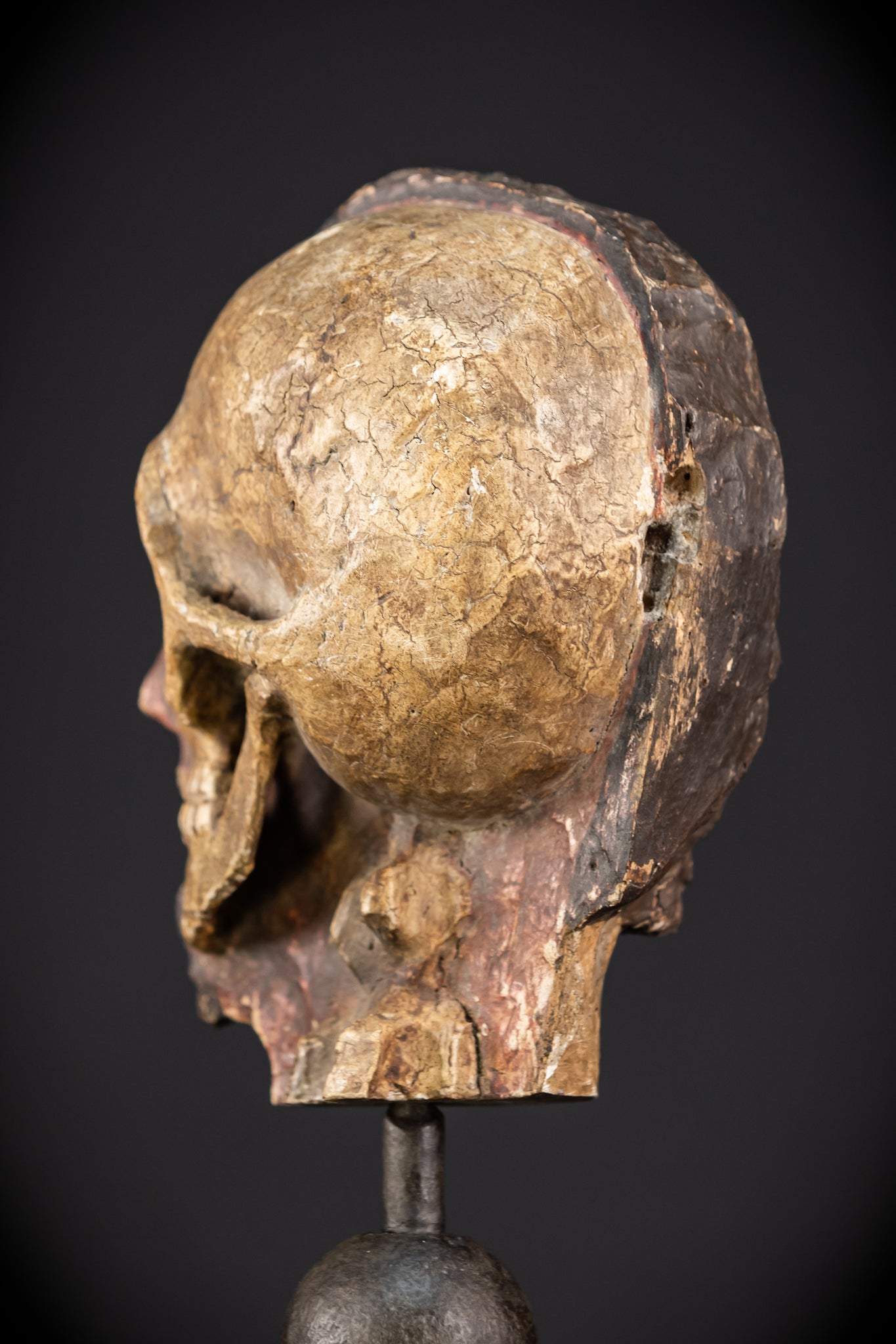 Memento Mori Wood Carving | Italian 1700s Antique 7.3"