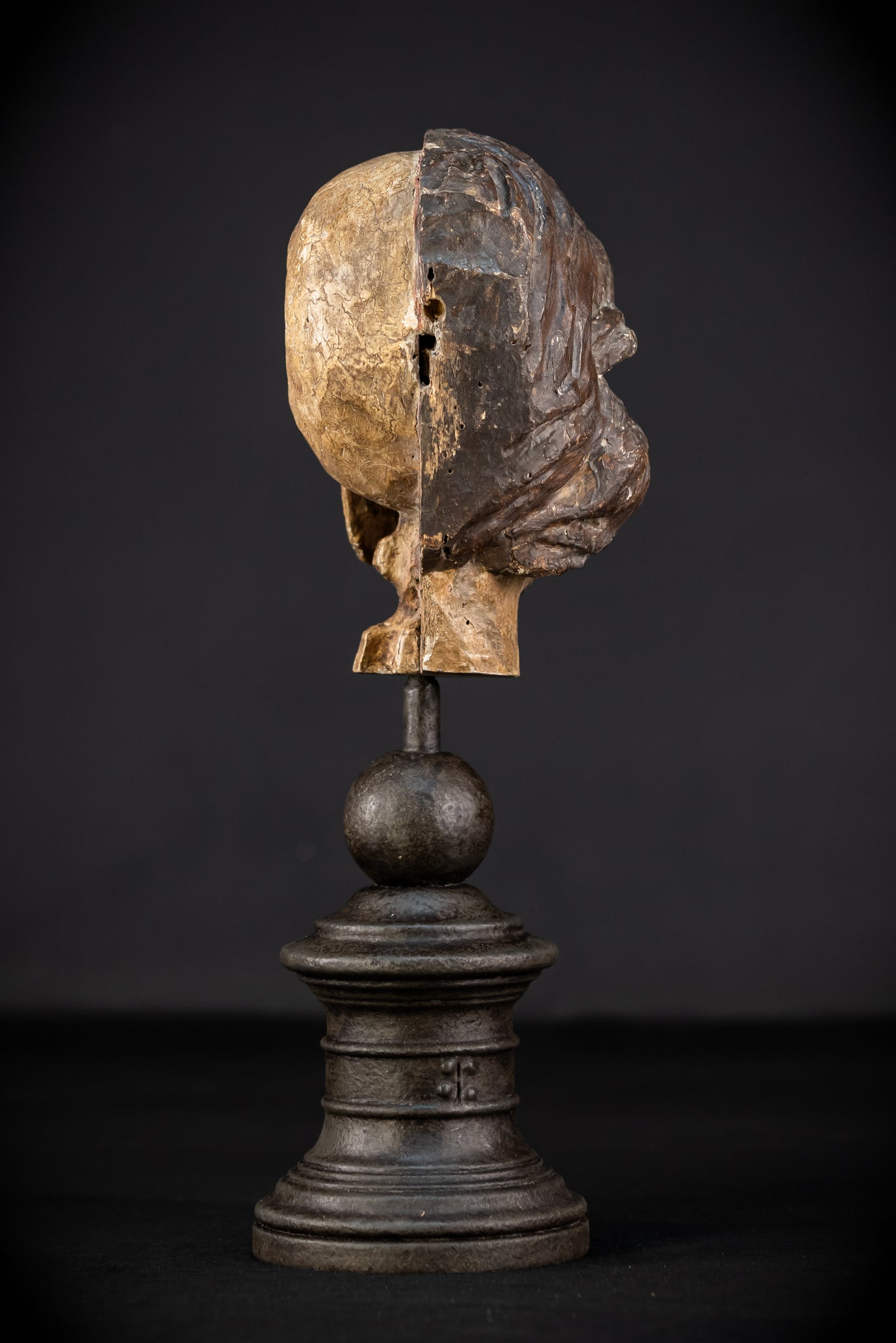 Memento Mori Wood Carving | Italian 1700s Antique 7.3"