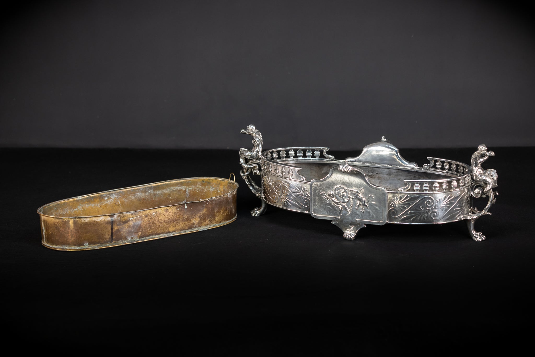 Jardiniere Silver Plated | French 1700s Baroque | 18.5”