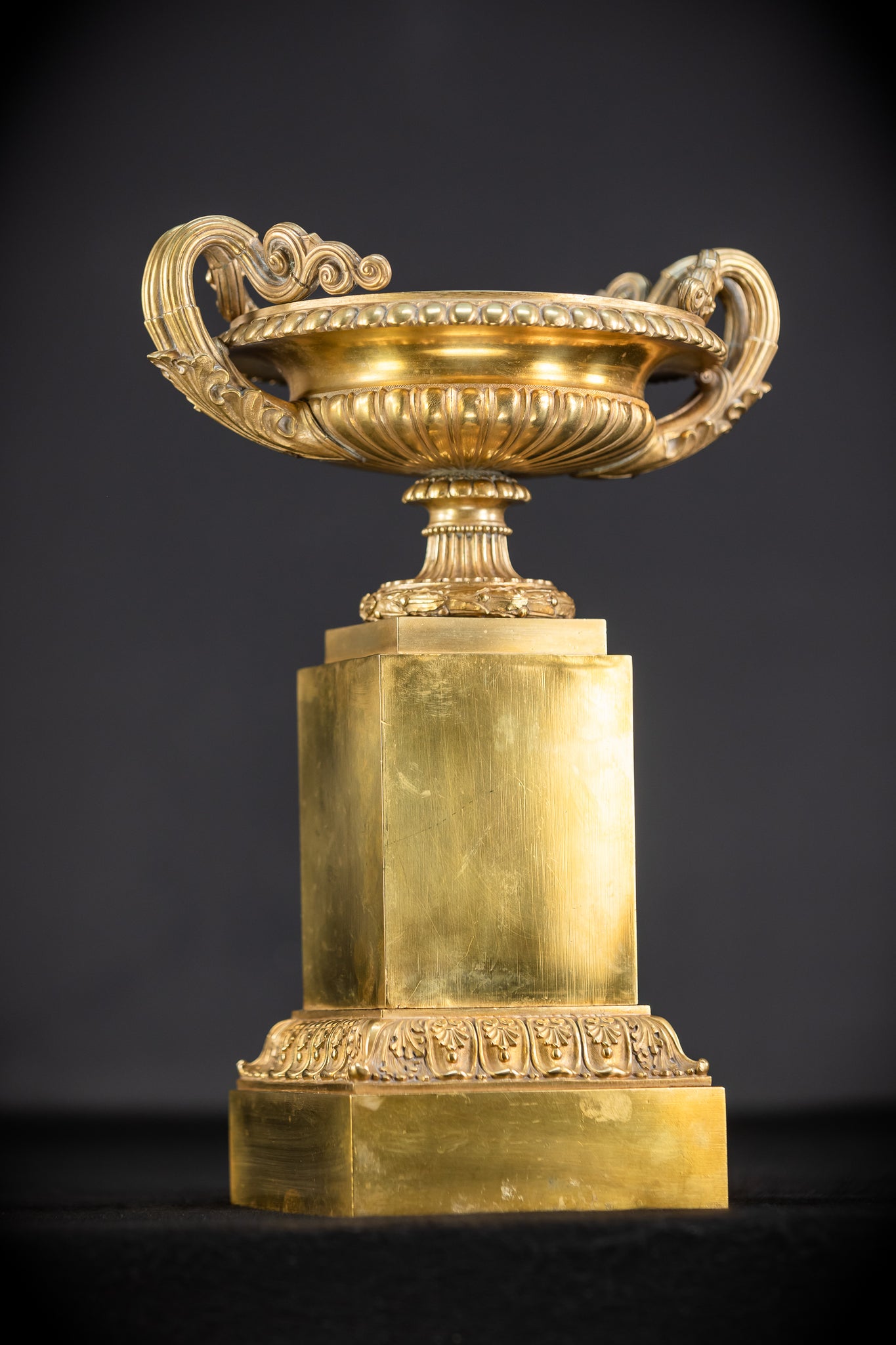 Pair of Urns / Tazze Gilded Bronze-Brass 1700s | 13”