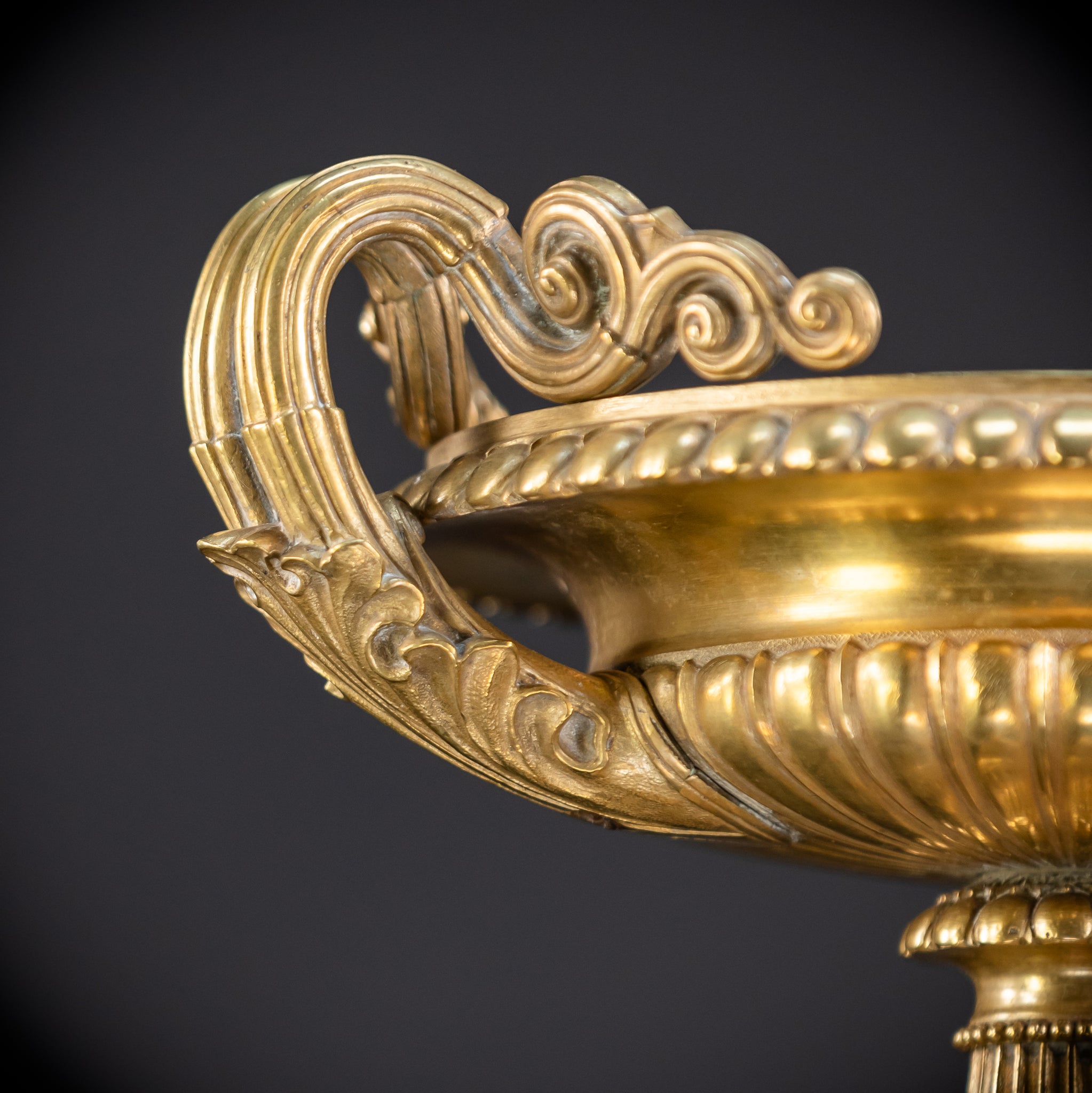 Pair of Urns / Tazze Gilded Bronze-Brass 1700s | 13”
