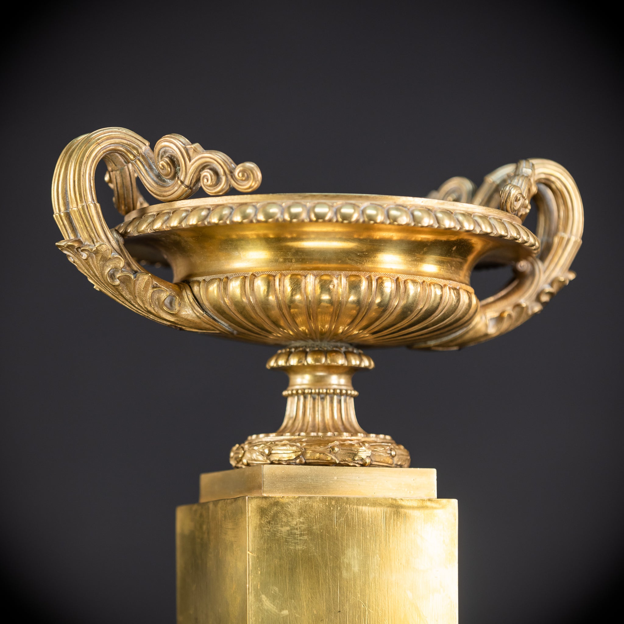 Pair of Urns / Tazze Gilded Bronze-Brass 1700s | 13”