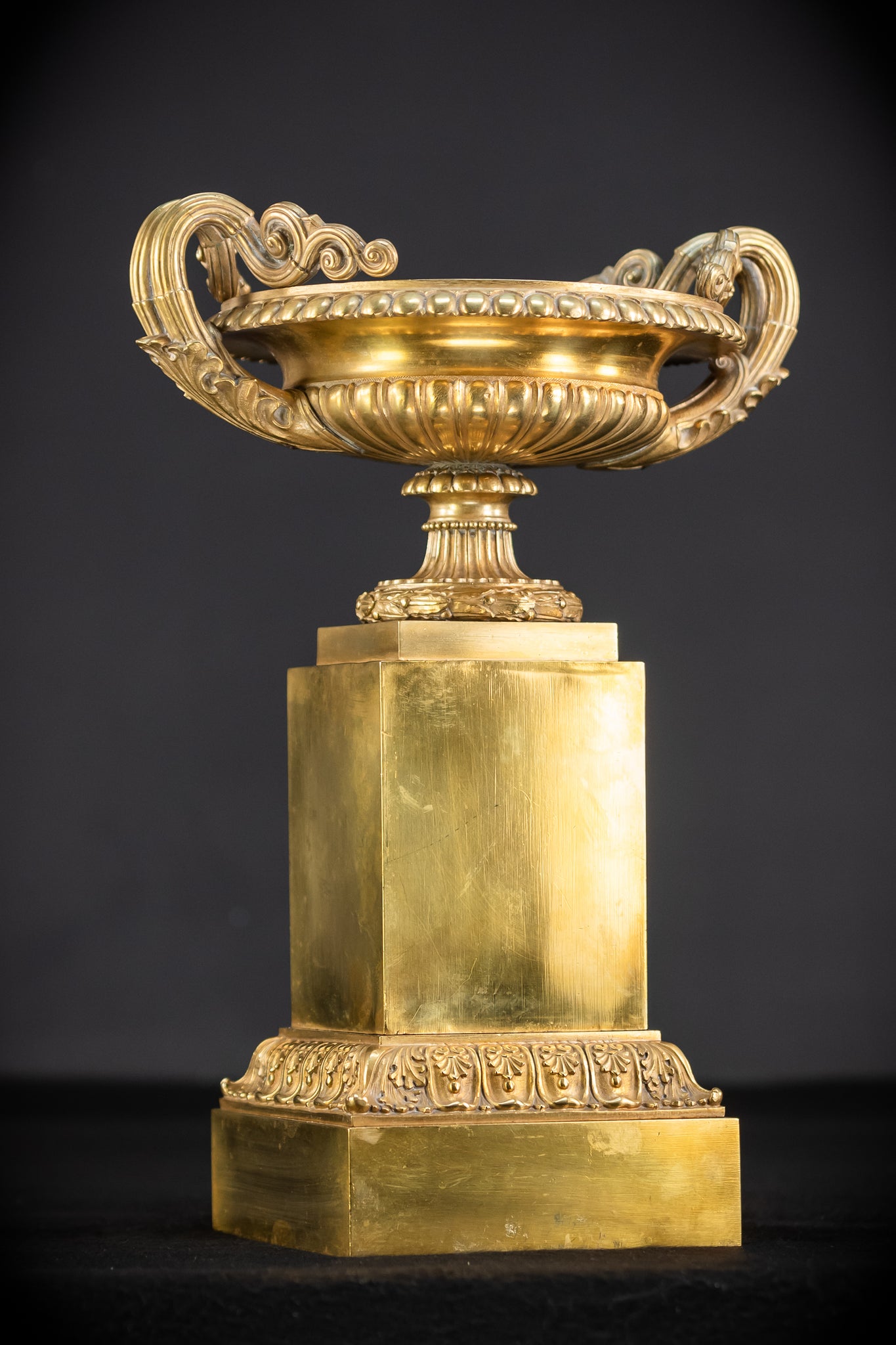 Pair of Urns / Tazze Gilded Bronze-Brass 1700s | 13”