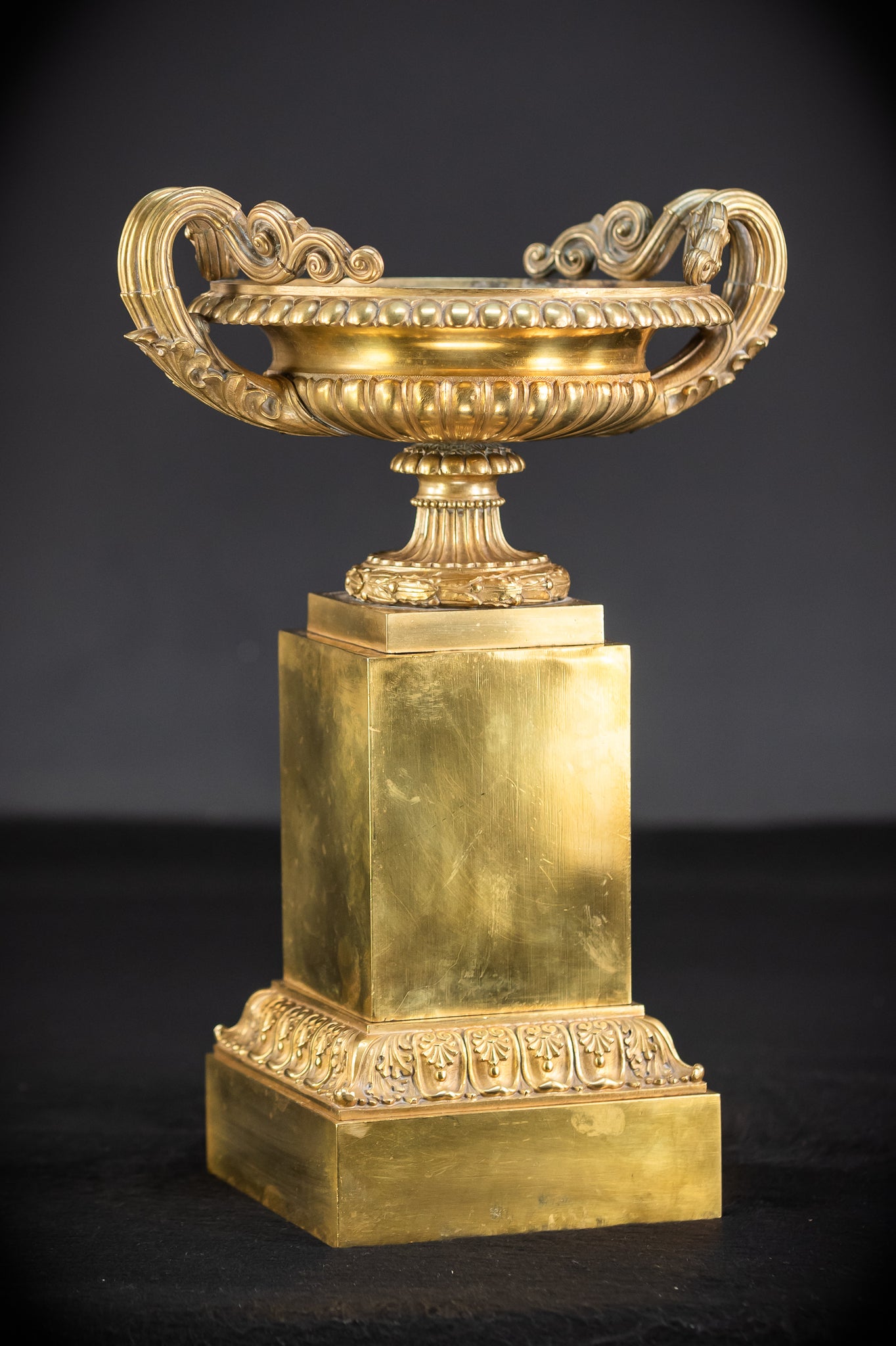 Pair of Urns / Tazze Gilded Bronze-Brass 1700s | 13”