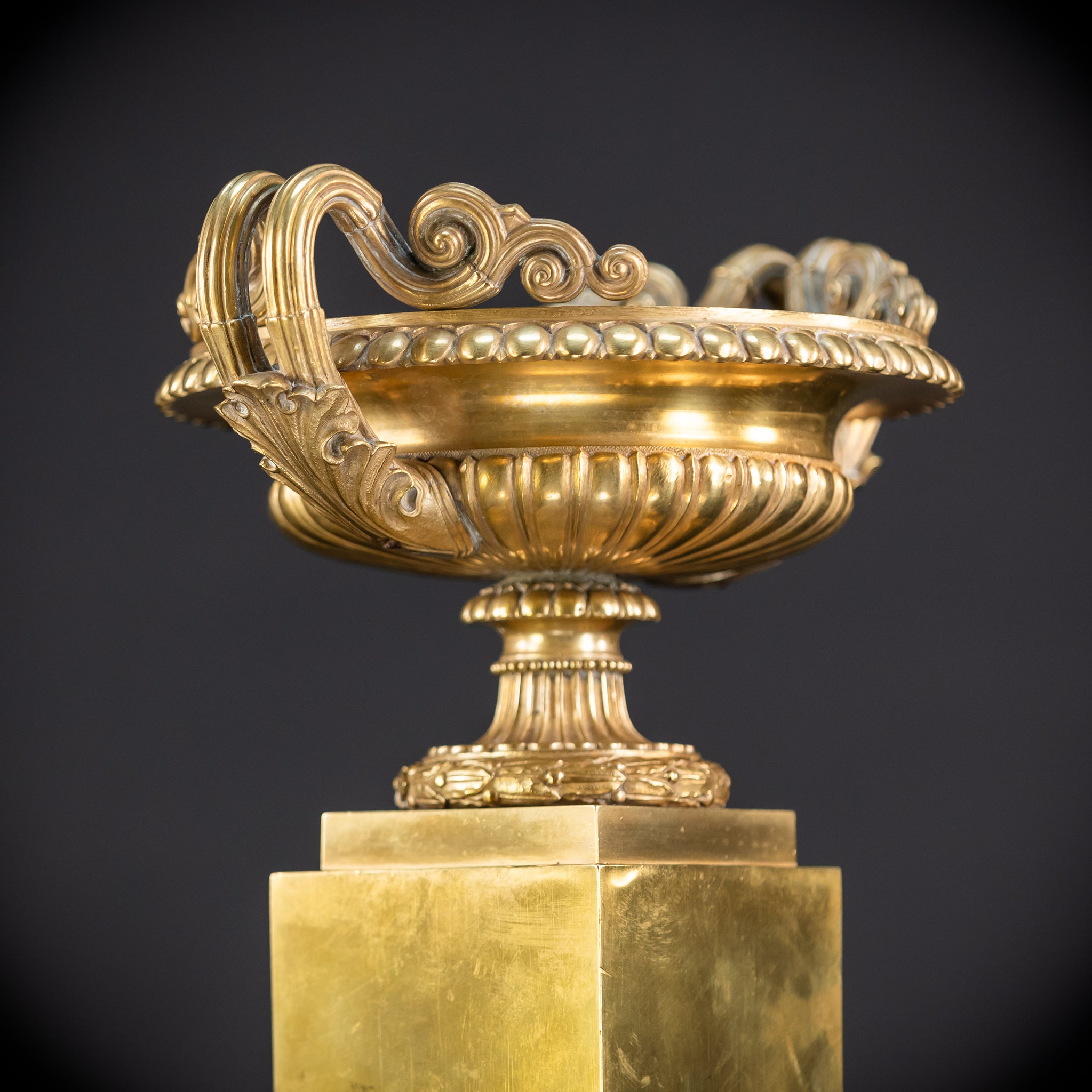 Pair of Urns / Tazze Gilded Bronze-Brass 1700s | 13”