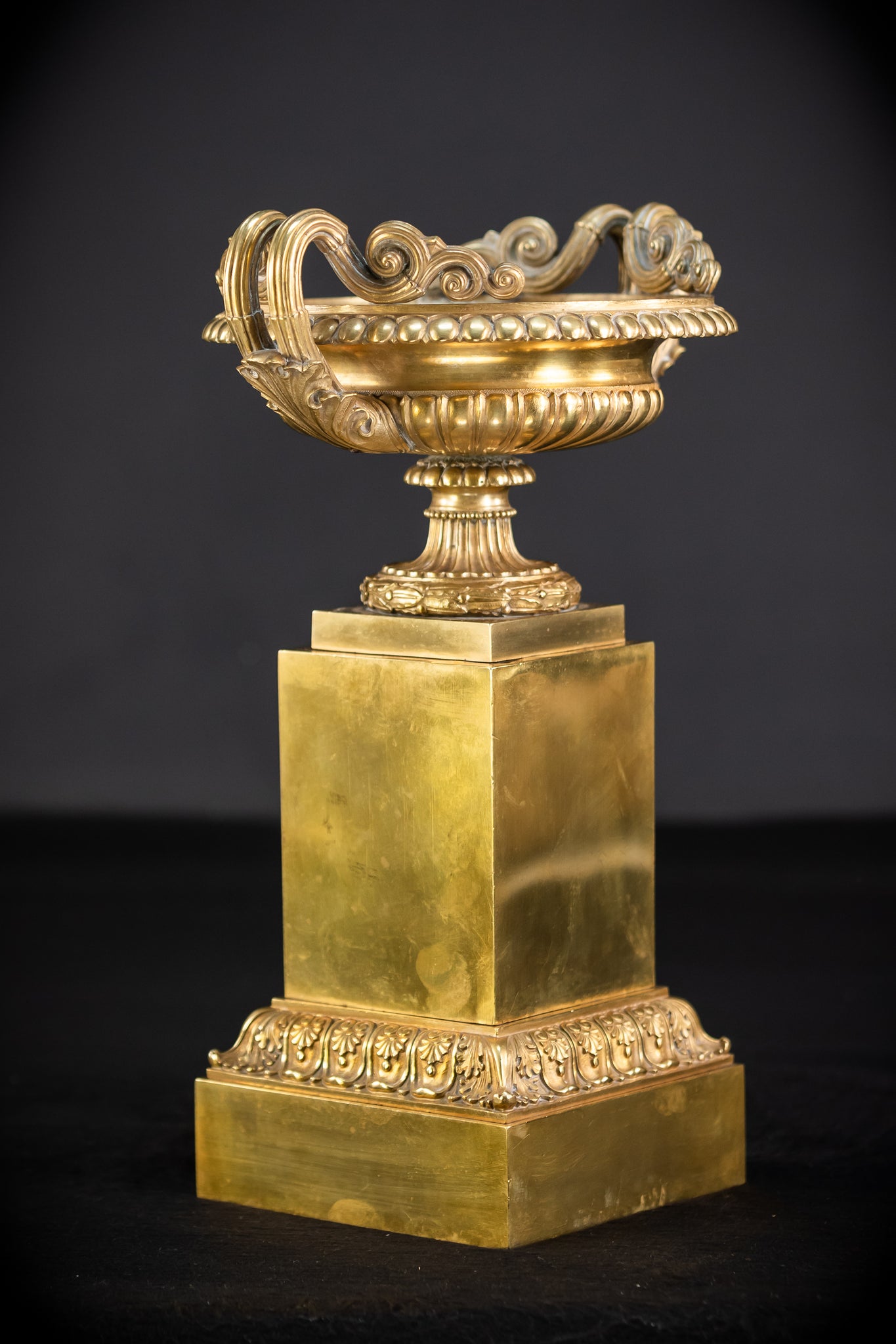 Pair of Urns / Tazze Gilded Bronze-Brass 1700s | 13”
