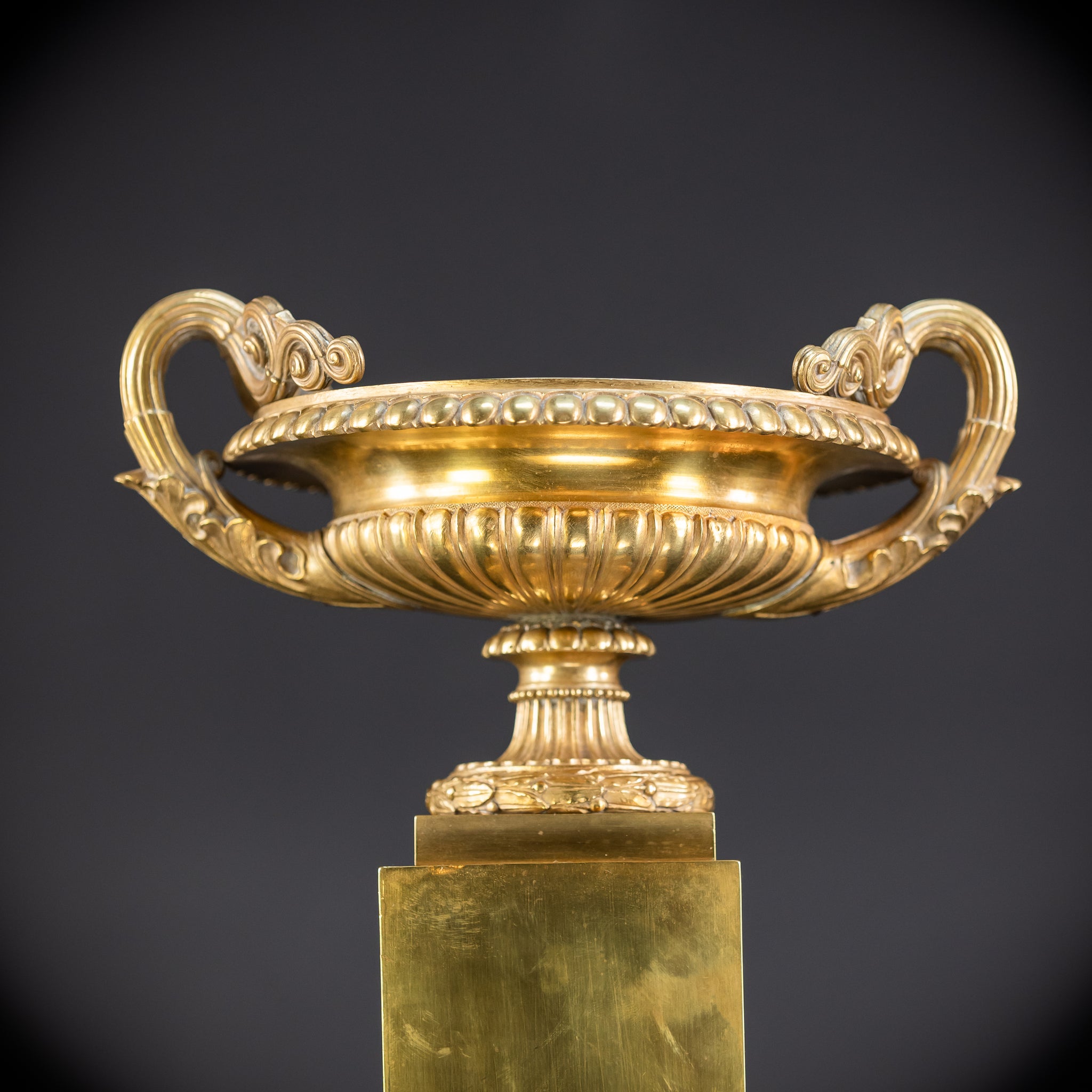 Pair of Urns / Tazze Gilded Bronze-Brass 1700s | 13”