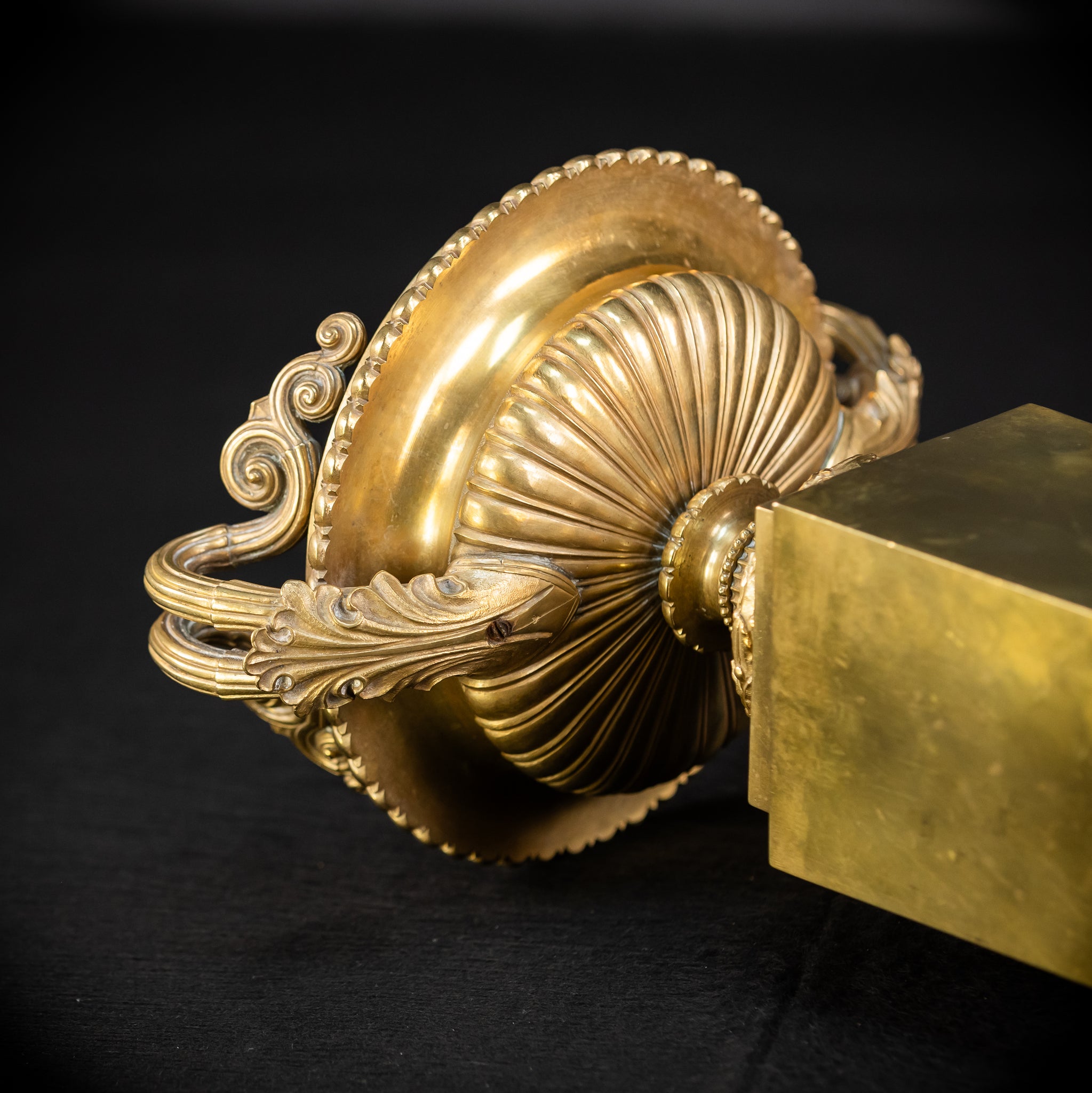 Pair of Urns / Tazze Gilded Bronze-Brass 1700s | 13”
