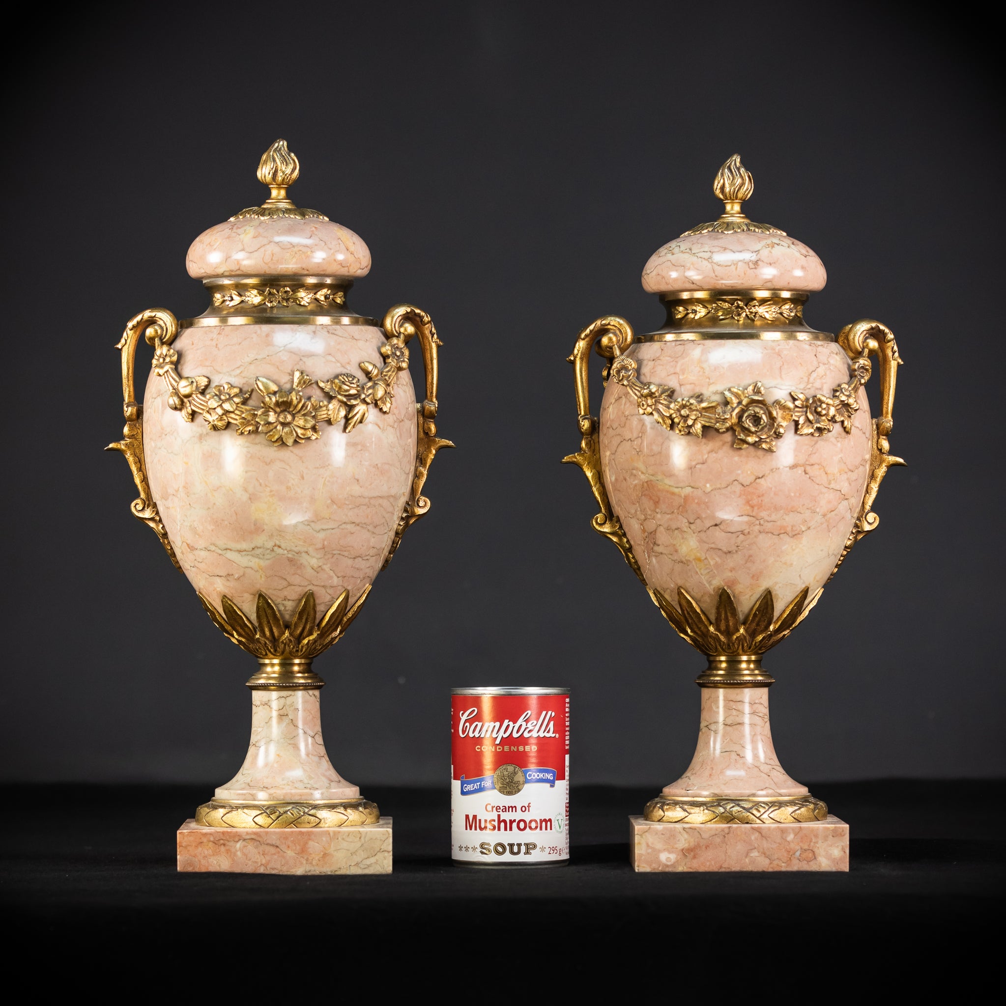 Pair of Urns / Cassolettes Marble and Gilt Bronze | 1800s Antique