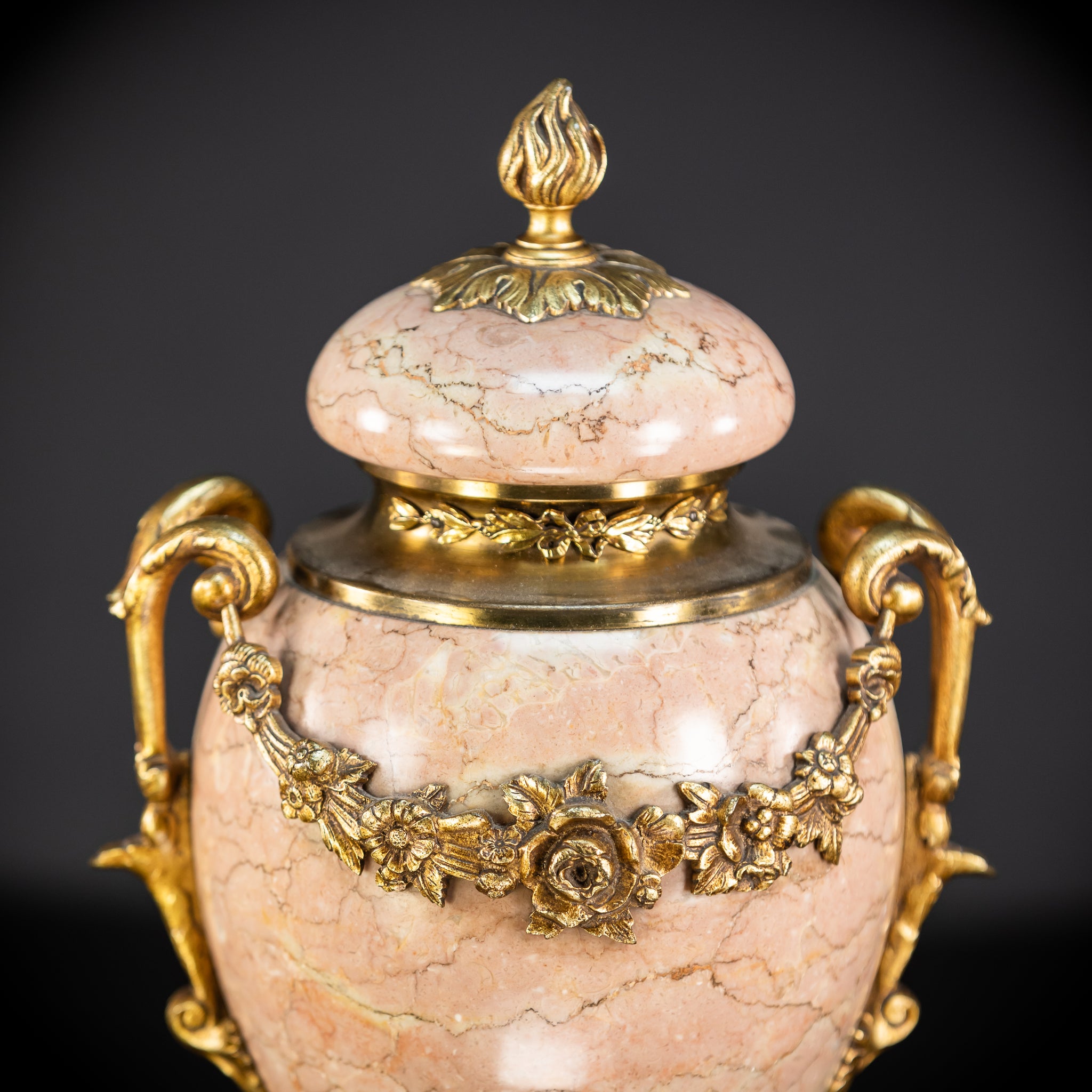 Pair of Urns / Cassolettes Marble and Gilt Bronze | 1800s Antique
