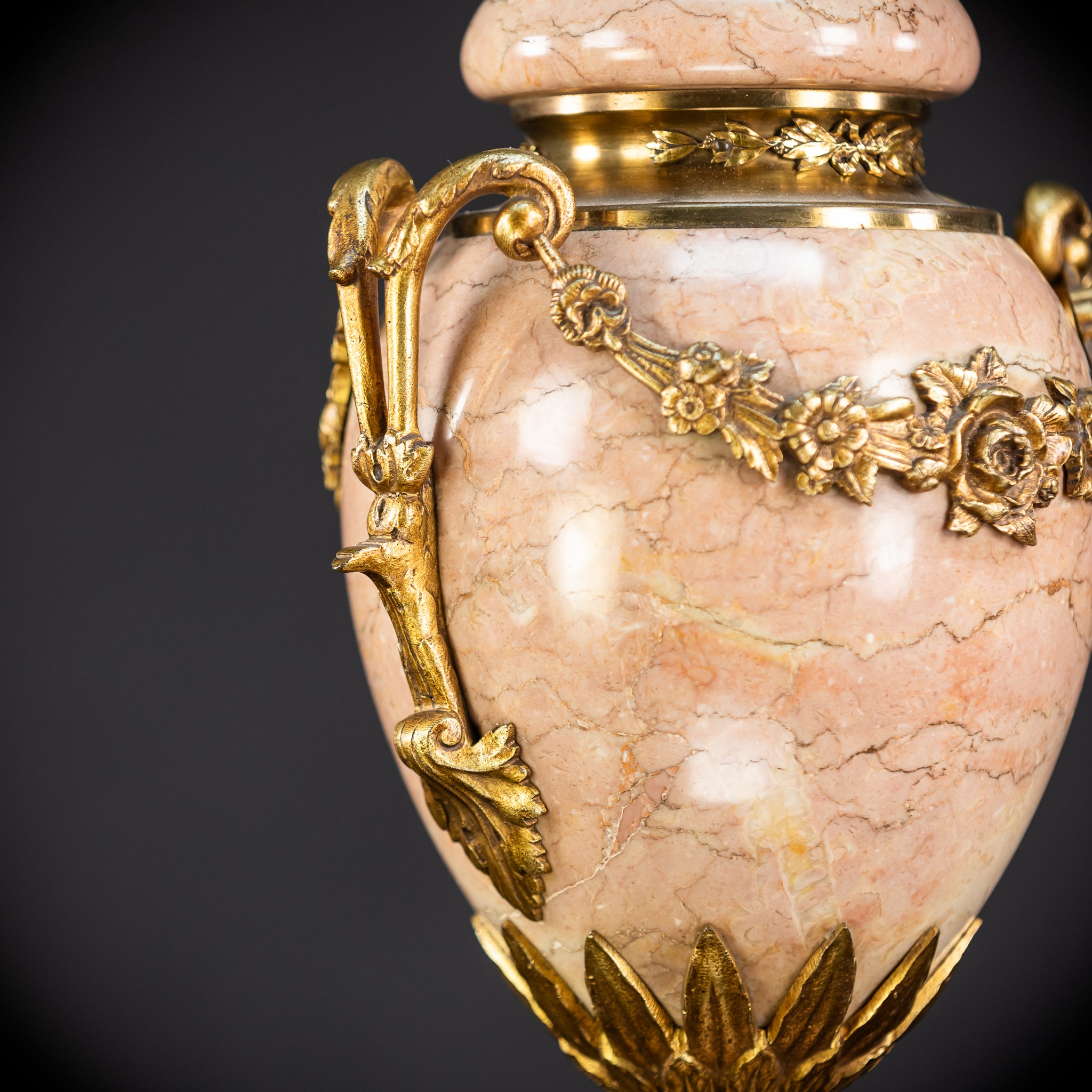 Pair of Urns / Cassolettes Marble and Gilt Bronze | 1800s Antique