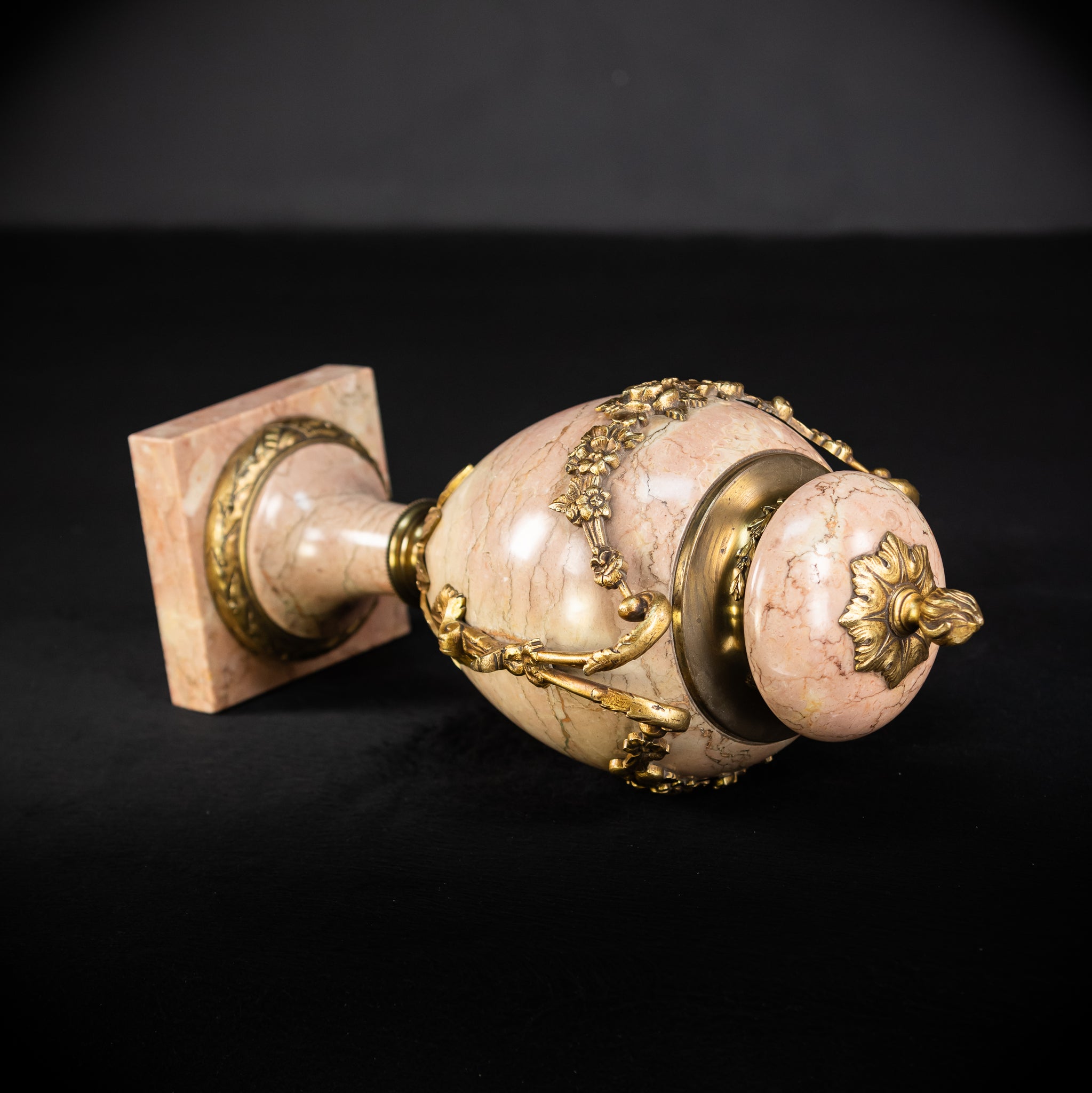 Pair of Urns / Cassolettes Marble and Gilt Bronze | 1800s Antique